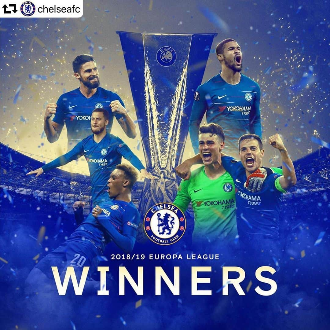 プレミアリーグさんのインスタグラム写真 - (プレミアリーグInstagram)「#repost @chelseafc ・・・ 2018/19 EUROPA LEAGUE WINNERS!!! 🏆😃 #UELfinal #CFC #Chelsea」5月30日 6時01分 - premierleague