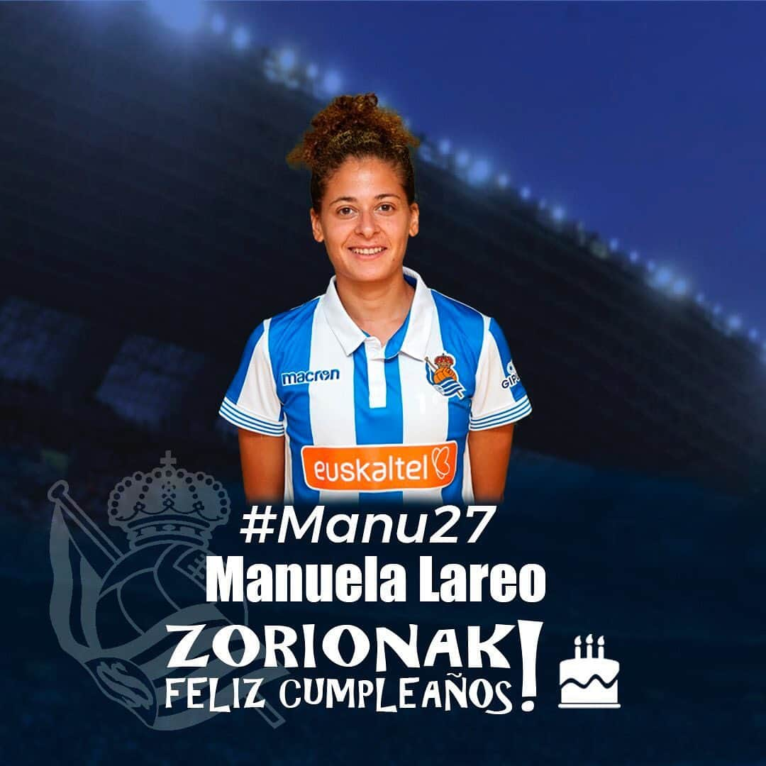 レアル・ソシエダさんのインスタグラム写真 - (レアル・ソシエダInstagram)「Zorionak @manu12lareo! 🎉🎉🎉 . #HappyBirthday #RealSociedad #AurreraReala #AurreraNeskak #Football #LigaIberdrola」5月29日 21時52分 - realsociedad