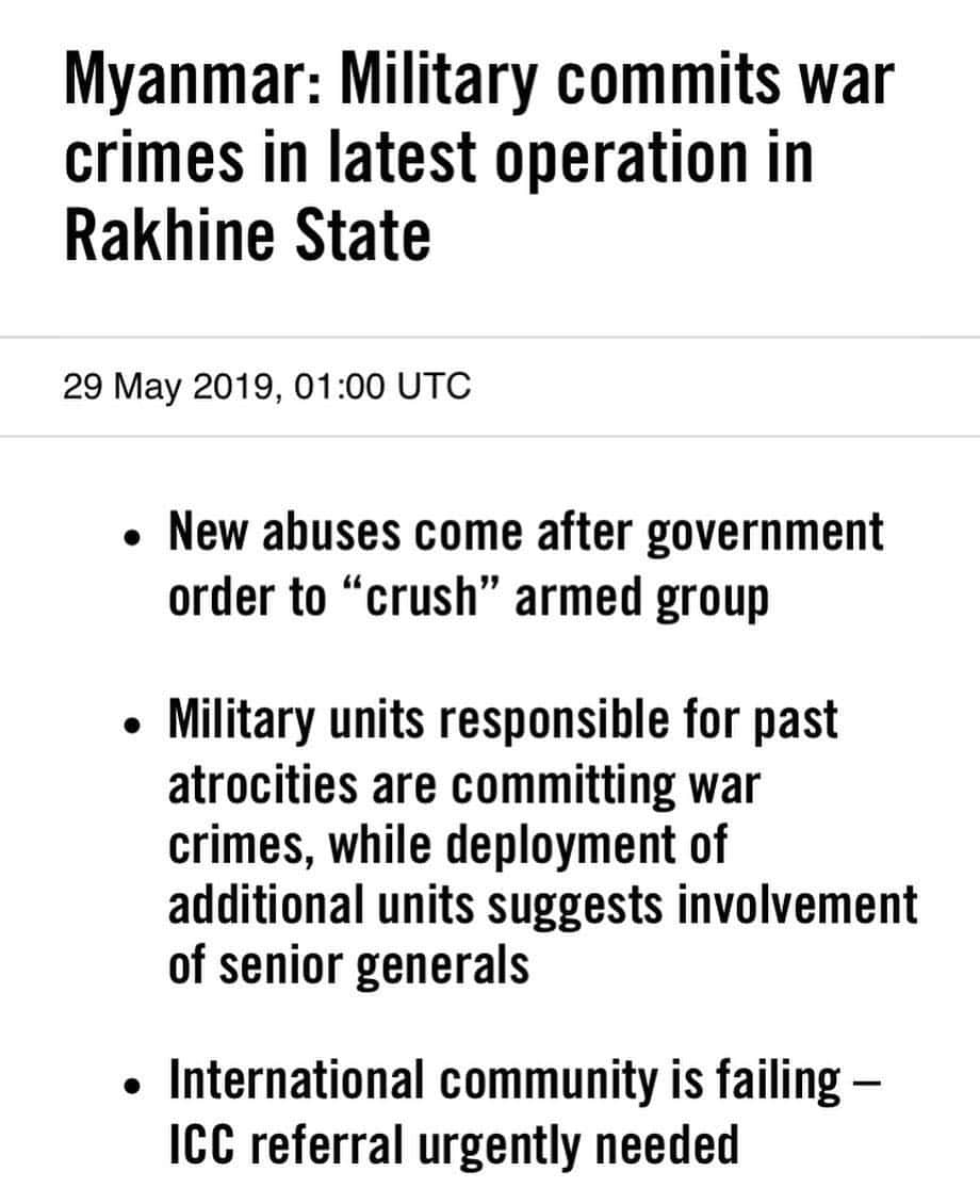 トーマス・サドスキーさんのインスタグラム写真 - (トーマス・サドスキーInstagram)「This is what a complete failure in leadership and morality looks like. Repost from @mohammedjamjoom - I’ve reported extensively on the plight of the #Rohingya and will never be able to understand how and why the international community largely ignores the ongoing horrors being carried out in Rakhine State. Here’s more terrible news: Myanmar’s military is continuing to commit war crimes and other human rights violations, according to a new report from Amnesty International released today. “The military operation is ongoing,” says @amnesty, “raising the prospect of additional crimes being committed.” The new report, “No one can protect us”: War crimes and abuses in Myanmar’s Rakhine State, details how the Myanmar military, also known as the Tatmadaw, have killed and injured civilians in indiscriminate attacks since January 2019. The Tatmadaw forces have also carried out extrajudicial executions, arbitrary arrests, torture and other ill-treatment, and enforced disappearances. “The new operations in Rakhine State,” says Nicholas Bequelin, Amnesty International's Regional Director for East and Southeast Asia, “show an unrepentant, unreformed and unaccountable military terrorizing civilians and committing widespread violations as a deliberate tactic.”」5月30日 0時06分 - thomas_sadoski