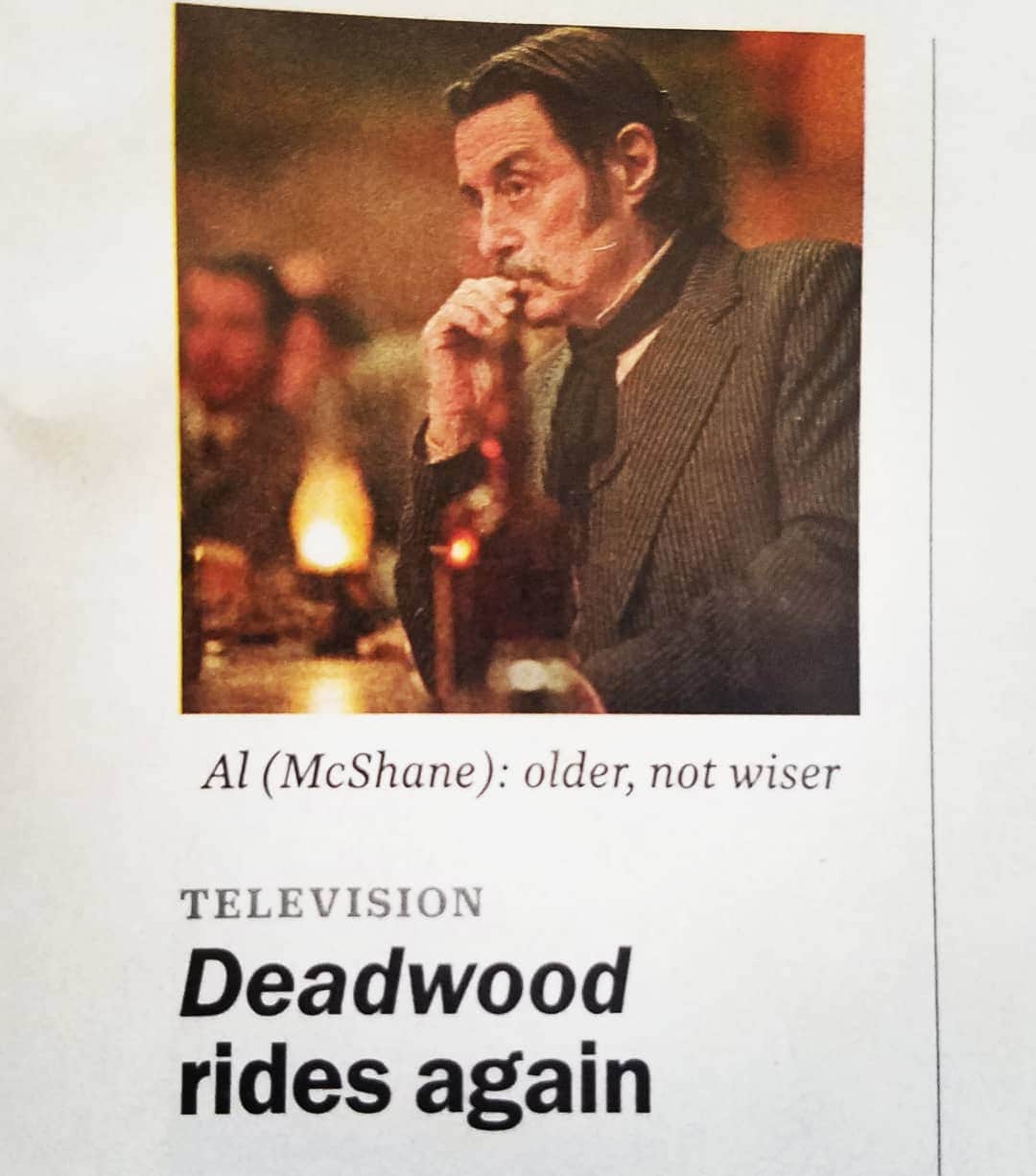 のインスタグラム：「Found this piece of good news in this weeks @time #DEADWOOD rides again movie airs on @hbo on may 31st if you dont know catch up now!! Best show ever #hbo 🤠🤠🤠🤠」