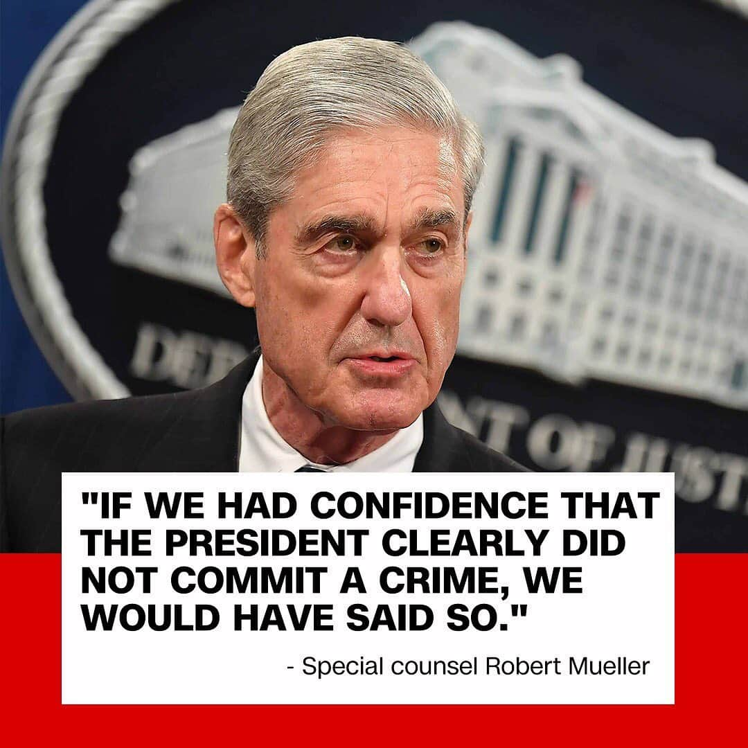 CNNさんのインスタグラム写真 - (CNNInstagram)「In a rare and remarkable public statement, special counsel Robert Mueller said his investigation could not clear President Donald Trump, and that charging the President was "not an option." The statement was Mueller's first public comment on the investigation since he was appointed special counsel two years ago. "If we had confidence that the President clearly did not commit a crime, we would have said so," Mueller said. "We did not however make a determination as to whether the President did commit a crime." (📸: Mandel Ngan/Getty Images/AFP)」5月30日 1時07分 - cnn