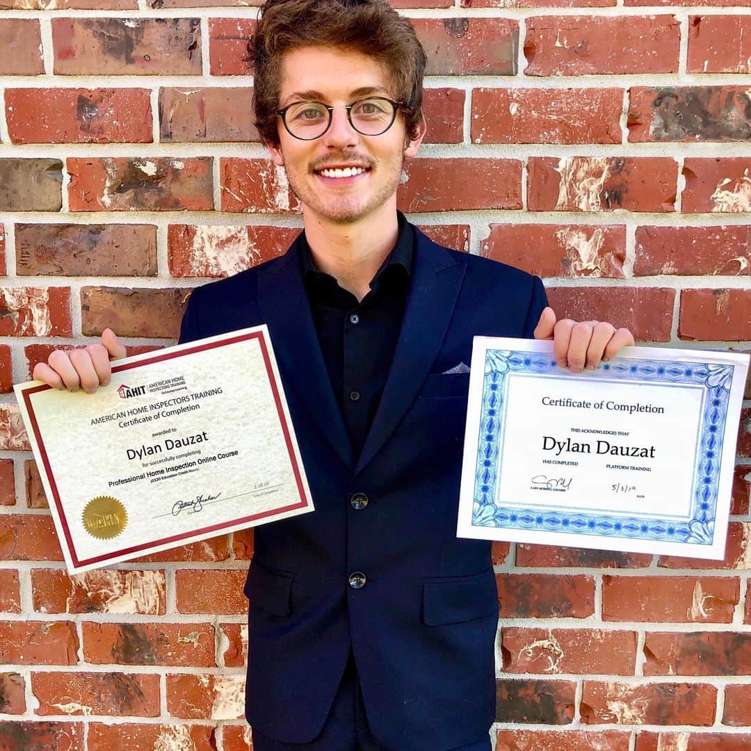Dylan Dauzatのインスタグラム：「After Several Months of Studying, 126 Exams, I’m now a Licensed Residential Home & Commercial Building Inspector & Owner Of Louisiana’s “Magnolia Home Inspections LLC.”」