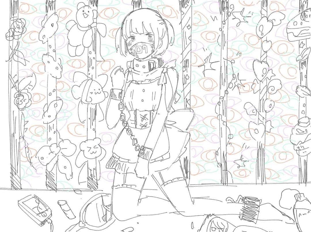 根本凪のインスタグラム：「「可愛い」と言う名のものさしが私を殺すね😂😂😂😭🙀 #ねもかき #irustration」