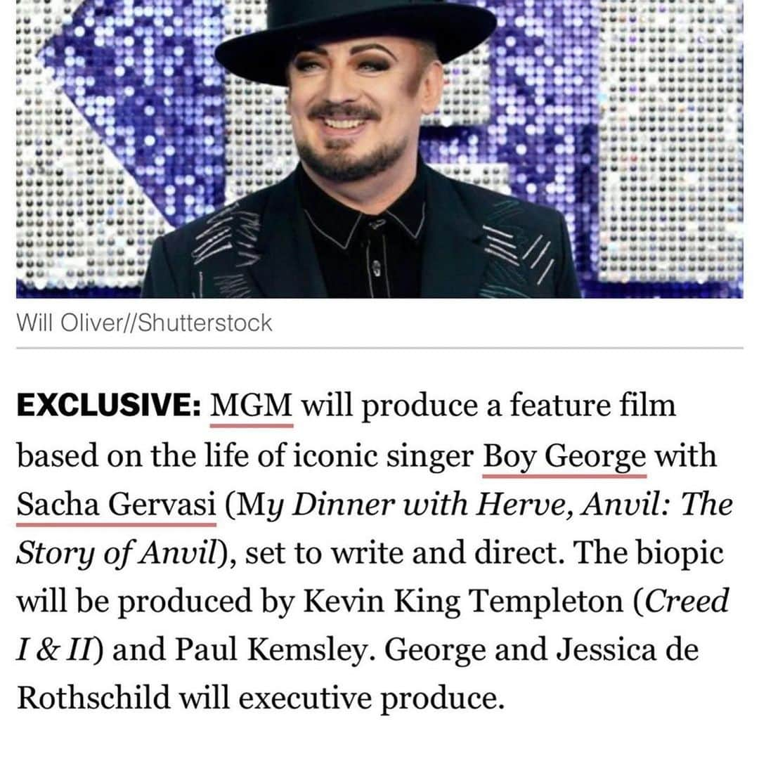 ボーイ・ジョージさんのインスタグラム写真 - (ボーイ・ジョージInstagram)「A MOVIE! @mgm_studios Thrilling!」5月30日 2時52分 - boygeorgeofficial