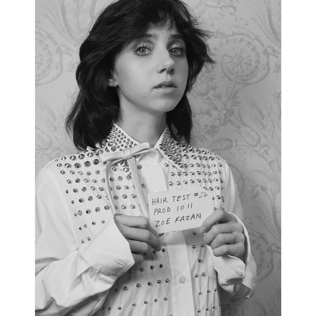 Luke Chamberlainのインスタグラム：「@thevioletbook ✖️ @prada story with @zoe.kazan #photography @emmasummerton #fashion @leithclark #makeup @romyglow #nails @erihandanail #hair #wigs #lukechamberlain」