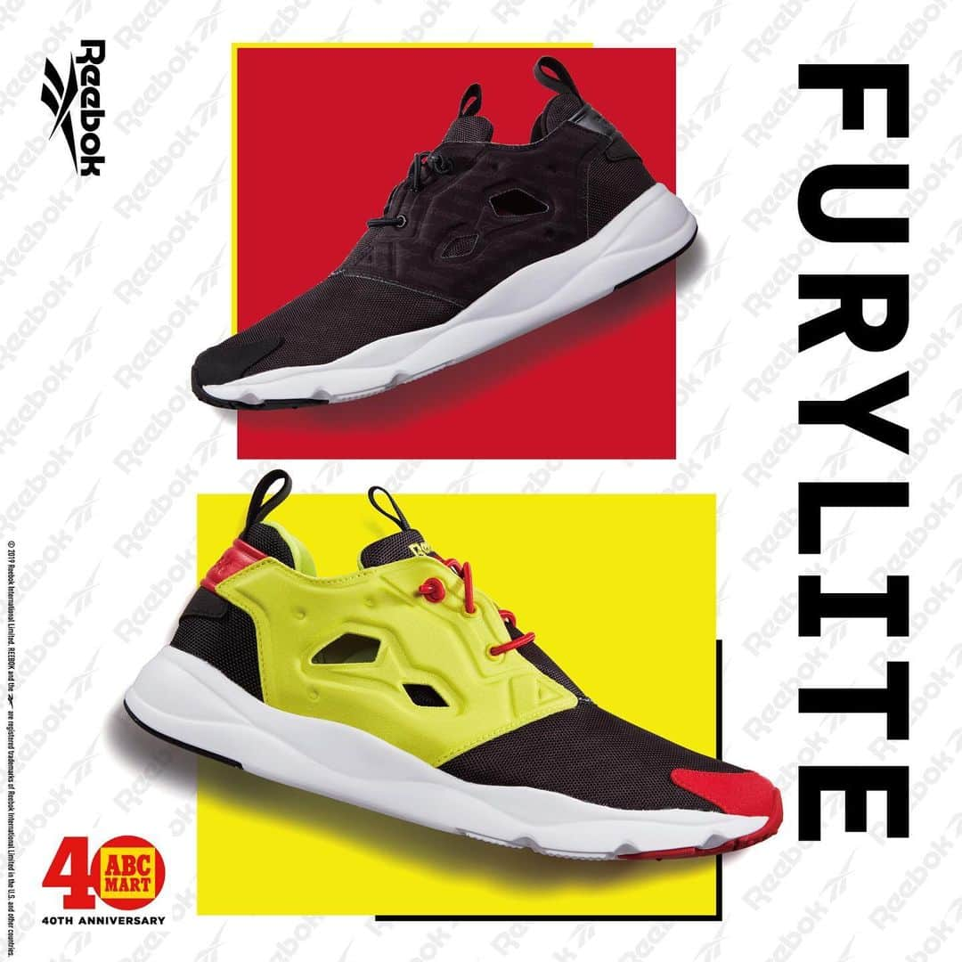 ABCマートさんのインスタグラム写真 - (ABCマートInstagram)「. <5/31(FRI) RELEASE＞ Reebok FURYLITE "CITRON"＆"BLACK MONOGRAM" EG1764 EG1765 ￥7,990+tax . ABC-MART40周年記念モデルとして、Reebok CLASSICから「FURY LITE」限定カラーを2019年5月31日から発売いたします。 Instapump Furyを彷彿とする最も象徴的なシトロンカラーとReebok CLASSICのロゴをモノグラム調に表現したABC-MART40周年特別モデルとなっております。 ぜひ店頭にてご覧ください。 . #abcmart #abcマート #reebok #リーボック #furylite #フューリーライト #citron #monogram」5月30日 15時18分 - abc_mart_japan