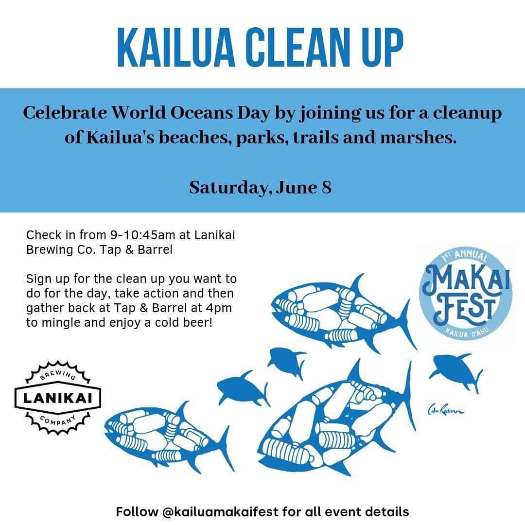 のインスタグラム：「Very excited to be apart of the first annual @kailuamakaifest come help clean our community and our planets plastic epidemic. #everydayisearthday🌎 #Kailua #Hawaii #savemarinelife #wecanmakeadifference #earth」