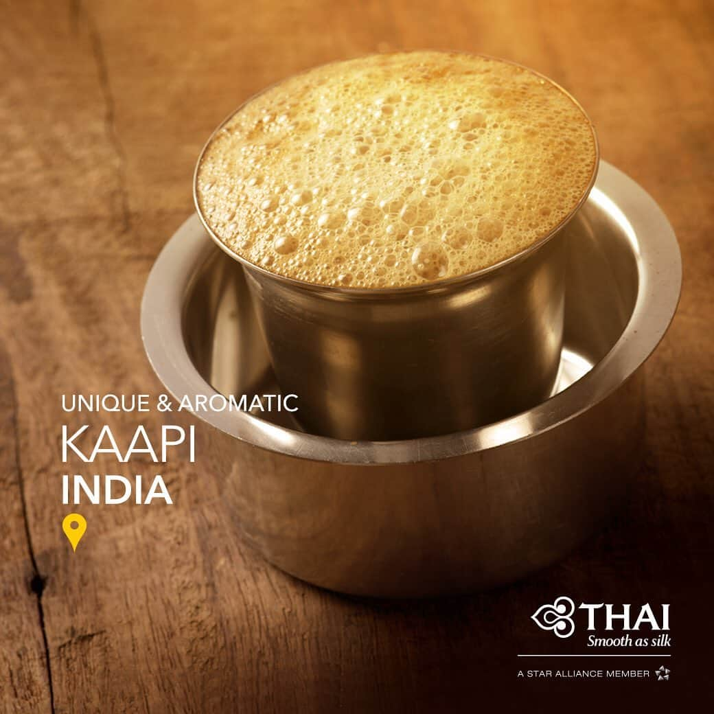 タイ航空さんのインスタグラム写真 - (タイ航空Instagram)「Wake up and smell the coffees. . A world of perfectly aromatic and flavorful cups of coffee is waiting for you with THAI. In Vienna, the capital of coffee, sip an intense Espresso through a cloud of whipped cream. In Vietnam, dark roasted and strong coffee is slowly dripped onto condensed milk, then poured over ice to create Ca Phe Sua Da. An Indian Kaapi blends slow-filtered dark and pungent coffee with chicory, after which it is tumbled with hot milk for a frothy finish. . #ThaiAirways #WorldOfCoffee」5月30日 12時26分 - thaiairways