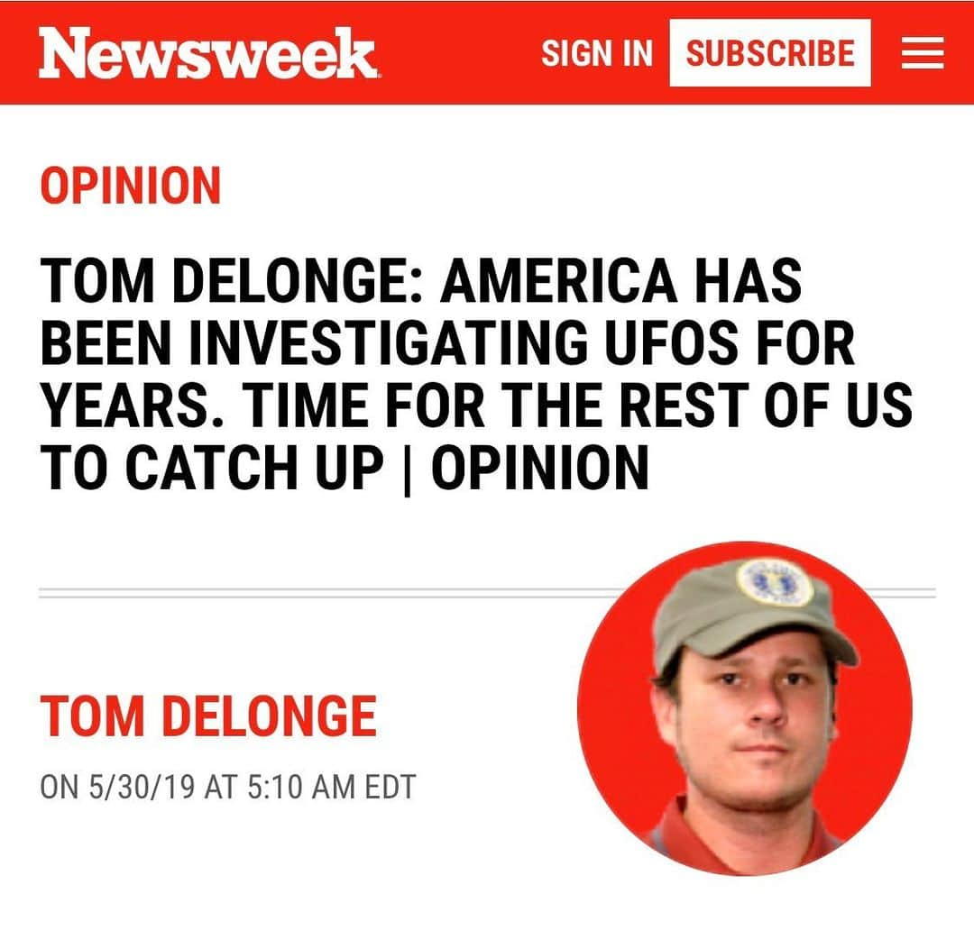 トム・デロングさんのインスタグラム写真 - (トム・デロングInstagram)「Thank you @newsweek for allowing me to write an opinion article and discuss the US Government’s many decades of UFO investigations and our need as civilians to catch up and learn what they have known for years.... and then we can deal with this new reality as one unified planet, and one unified race.」5月31日 0時35分 - tomdelonge