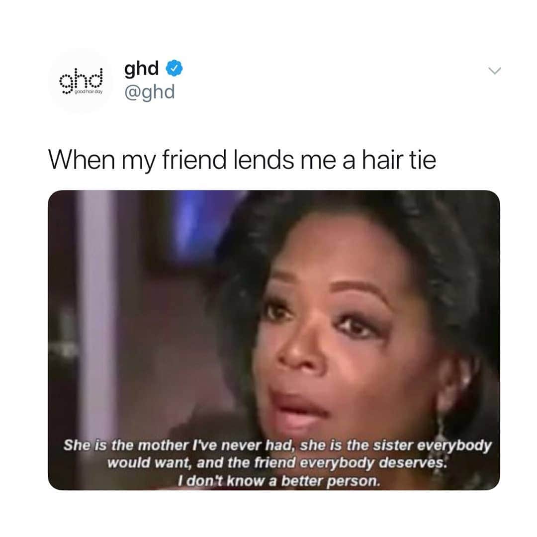 ghd hairさんのインスタグラム写真 - (ghd hairInstagram)「Friendship goals on another level 💁👯 #ghd #ghdhair #ghdlife #hairmeme #friendshipgoals #meme」5月30日 19時00分 - ghdhair