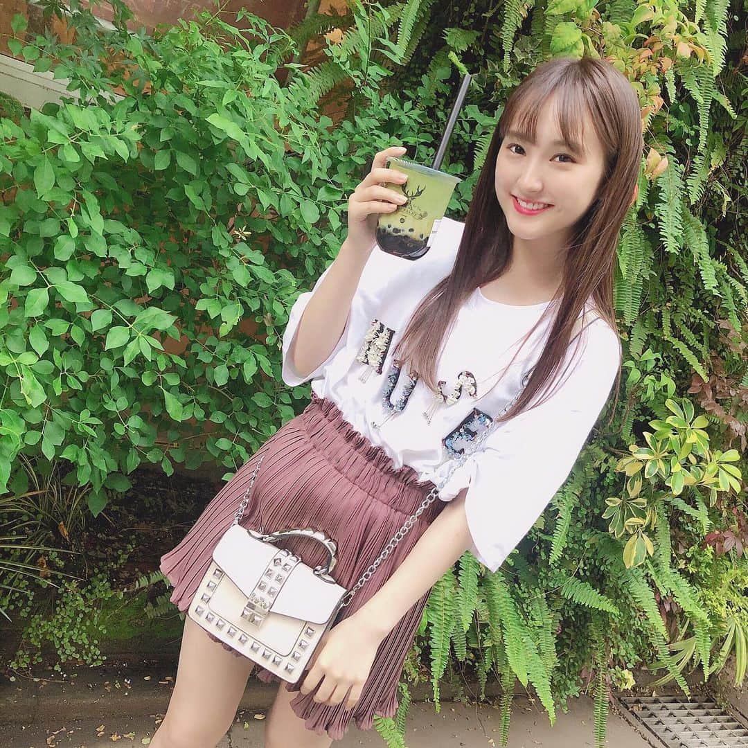 植木南央のインスタグラム：「タピ活🥰⤴︎ #ジアレイ #タピオカ」