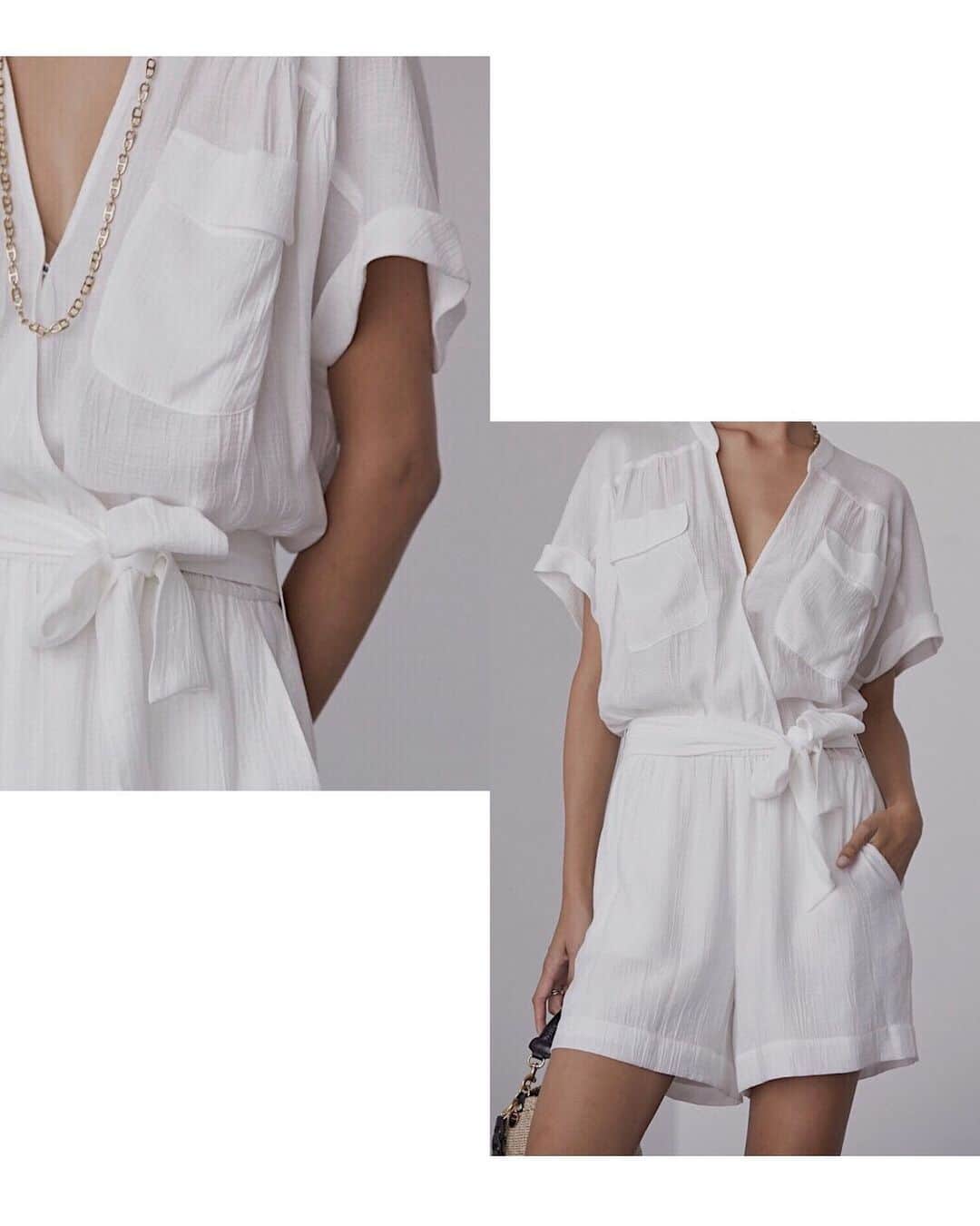 のインスタグラム：「Easy dolman sleeves. Classic front pockets. A removable cinched sash belt. The Jas Jumpsuit is everything you’ve wanted in an essential summer staple and more.」
