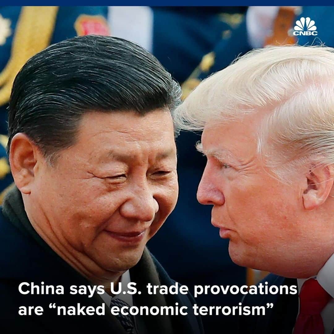 のインスタグラム：「Everyone loses in a trade war, a senior Chinese diplomat said.⠀ ⠀ The diplomat said provoking trade disputes is “naked economic terrorism, economic homicide, economic bullying.” He also said China opposes the use of “big sticks” like trade sanctions, tariffs and protectionism.⠀ ⠀ Chinese criticism of the U.S. has intensified this month after Washington increased tariffs and blacklisted the Chinese tech company Huawei. ⠀ ⠀ To read more about the rising tensions, click the link in bio.⠀ *⠀ *⠀ *⠀ *⠀ *⠀ *⠀ *⠀ *⠀ #china #unitedstates #internationalnews #internationalrelations #trade #tradewar #tariffs #policy #tradepolicy #trump #trumpadministration #business #news #economics #businessnews #cnbc」