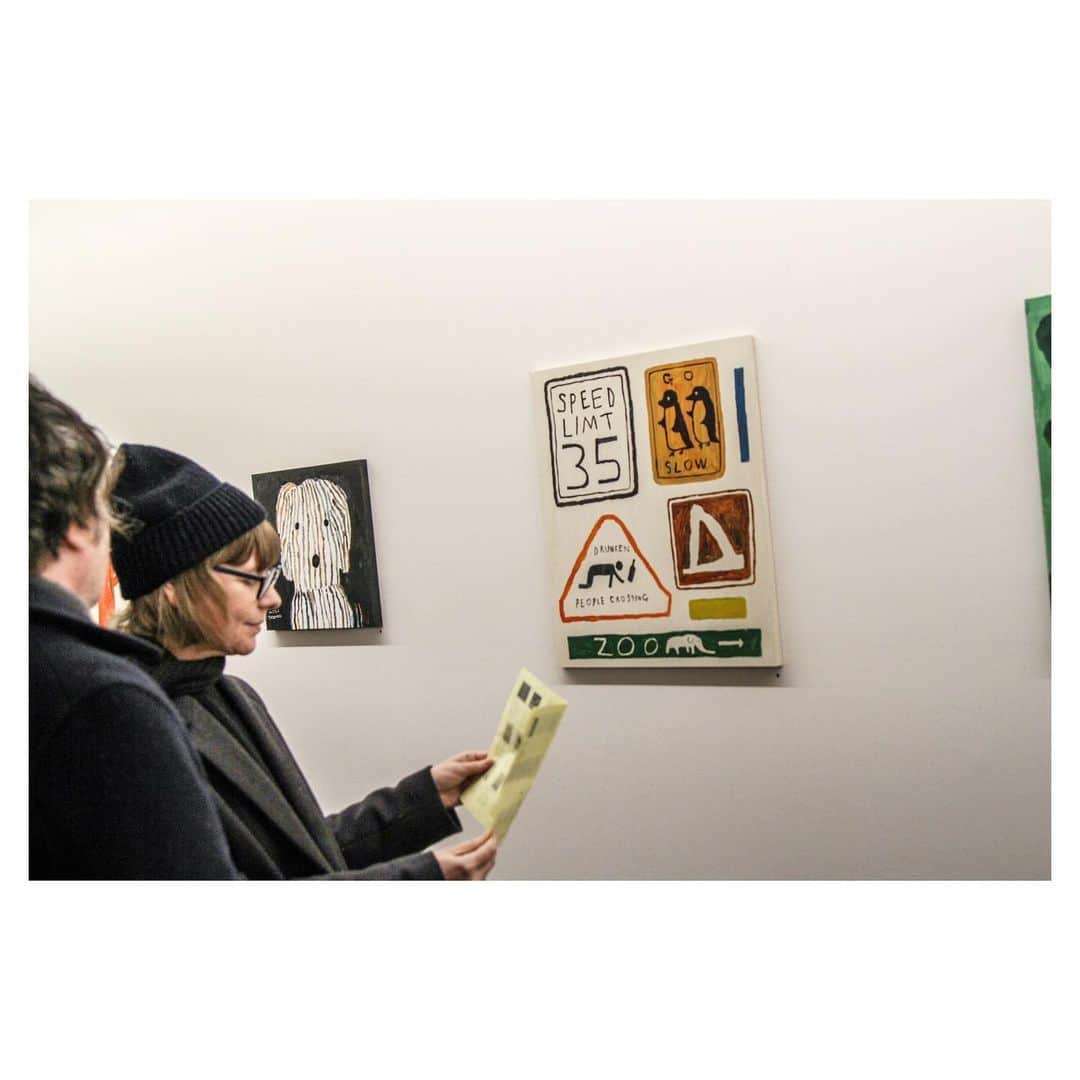 Mogu Takahashiのインスタグラム：「Memory of opening night 🚩﻿ My exhibition @lamingtondrive is closing tomorrow, 1st June. Everything happened in short time, but also in perfect timing! If you have a chance drop by : - ))!﻿ Photo: @_nickmanton Sponsor: @gageroadsbrewingco —————————————﻿﻿﻿ ﻿﻿﻿ Mogu Takahashi ﻿﻿﻿ “ A Little Hat On You "﻿﻿﻿ ﻿﻿﻿ Exhibition: 8th May - 1st June﻿﻿﻿ ﻿﻿﻿ Lamination Drive ﻿﻿﻿ Gallery hours: Wed - Fri 11-6 / Sat 12-5﻿﻿﻿ 52 Budd St, Collingwood 3066﻿﻿﻿ @lamingtondrive﻿﻿﻿ ————————————————﻿﻿﻿ * If you have any questions about this exhibition and artworks please contact to the gallery by Email.﻿ <info@lamingtondrive.com>﻿﻿﻿ ————————————————﻿﻿﻿ #lamingtondrive #melbourne #mogutakahashi #alittlehatonyou」