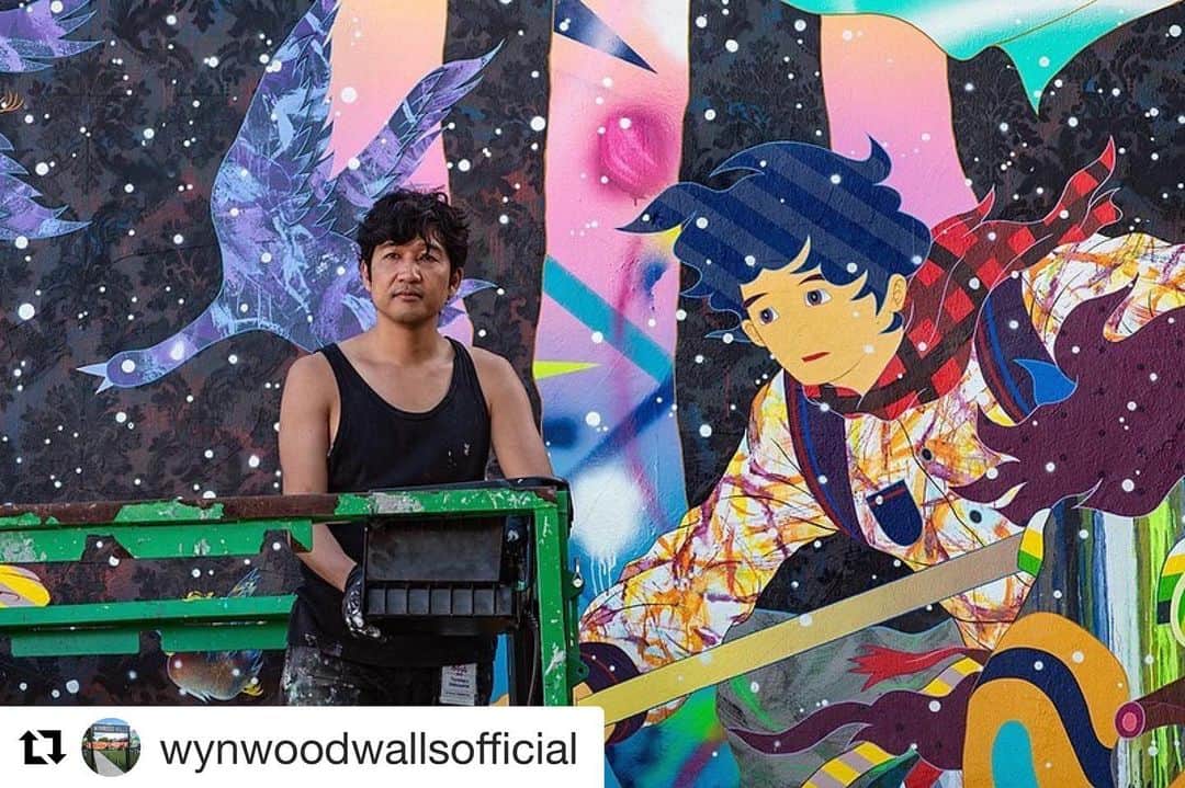 松山智一のインスタグラム：「#Repost @wynwoodwallsofficial 🎨: @tomokazumatsuyama 📸: @marthacoopergram」