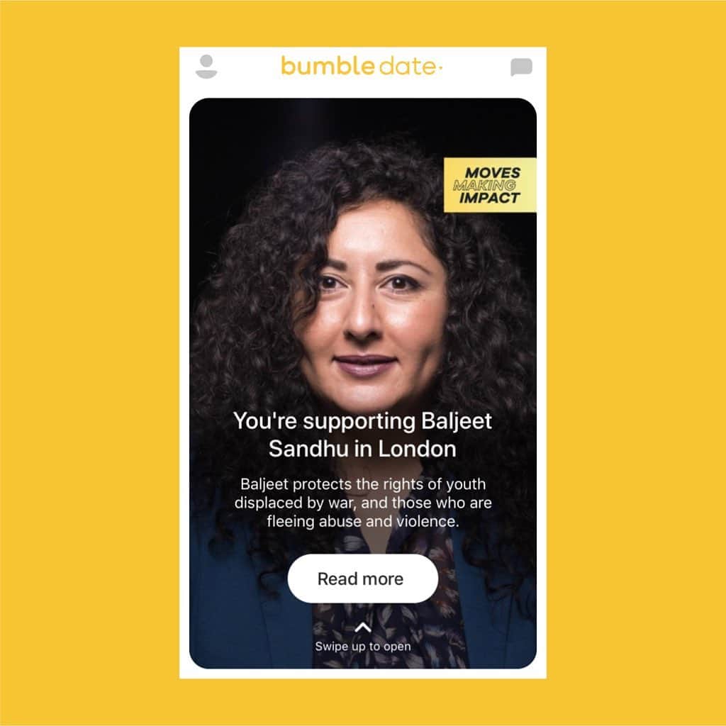 ステラ・ハジェンズさんのインスタグラム写真 - (ステラ・ハジェンズInstagram)「I’m always trying to find ways I can support other women and @Bumble now is too! They created an amazing new feature on their app called Moves Making Impact where @Bumble will make a donation to the cause of your choice every time YOU make the first move. I chose to support a woman named Baljeet Sandhu who’s working towards protecting and promoting the rights of young people displaced by war, fleeing abuse and violence and trafficked for exploitation and slavery. It’s amazing to be a part of a great cause led by amazing women. Start doing your part as a supportive woman who stands for change!!! So download @Bumble, get your swiping on & make a positive impact with me! #bumblepartner #ad」5月31日 3時22分 - stellahudgens