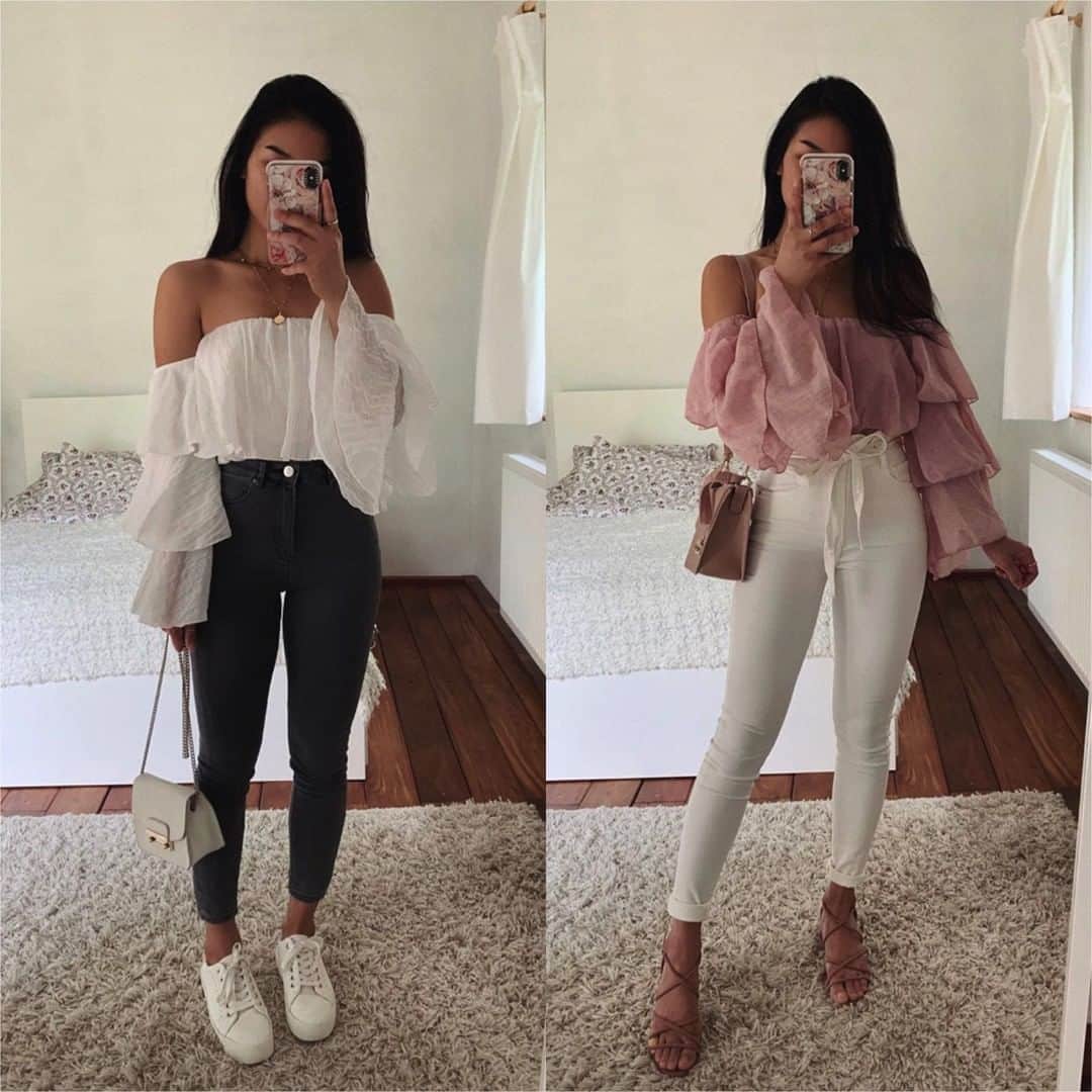 Angel™さんのインスタグラム写真 - (Angel™Instagram)「Left or Right??? credit @thanyaw 🎁 Where to Buy her Tops? 👉🏻 link in my bio or dress-as.com 👈🏻 (Brand is tagged) . #americanstyle #ootd #style #fashion #shopping ❤️」5月31日 3時30分 - americanstyle