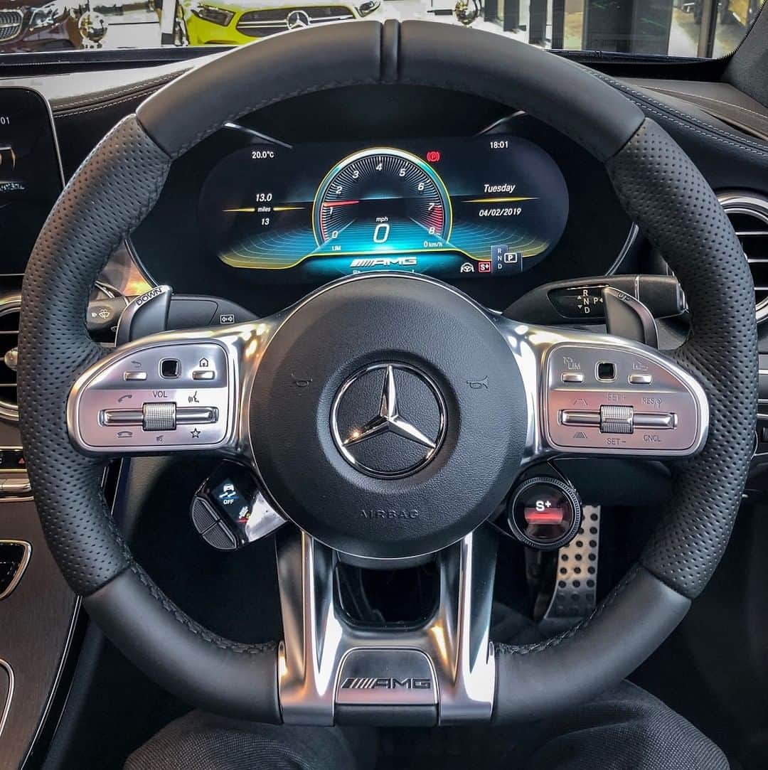 Mercedes AMGさんのインスタグラム写真 - (Mercedes AMGInstagram)「[Mercedes-AMG C 63 S Coupé | Fuel consumption combined: 10.1 l/100km | CO2 emissions combined: 230 g/km]  With a contoured grip designed for maximum control, you may never take your hands off AMG Performance Steering Wheel once you sit in front of it. 📷: @mr.g.ozbay  #MercedesAMG #AMG #A35 #DrivingPerformance #Power #Passion #Mercedes #AMG🔥 #Luxury #CarsofInstagram #InstaCar #Lifestyle」5月31日 3時35分 - mercedesamg