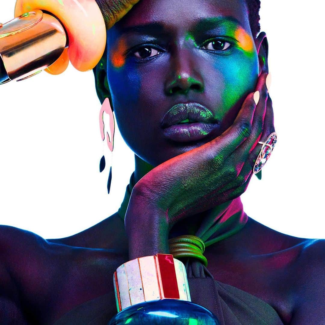 Monica Sordoのインスタグラム：「Using this photo as my summer mojo! somehow this is how I visualize it! #Sheen #Prizm 🌈🍭✨ Thanks @vogueportugal for the feature, What a wonderful team! Stylist @davianlain / Photographer @jamienelson6 / Model @ajakdengcom MakeUp @adurasova ✨」