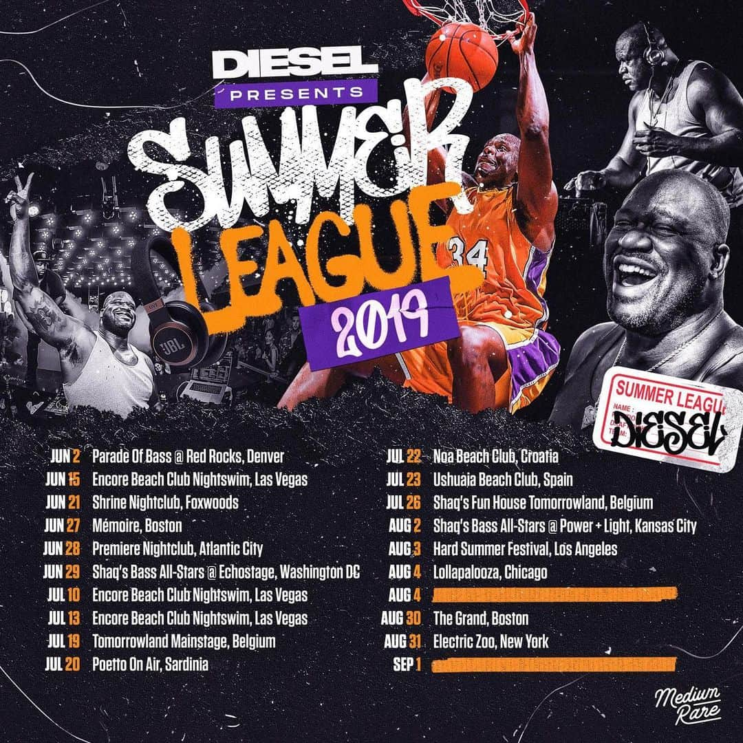 シャキール・オニールさんのインスタグラム写真 - (シャキール・オニールInstagram)「the NBA season is almost over and you know what that means... @djdiesel WORLD TOUR! it's time to dominate my own summer league and some of the biggest stages around the world 🏀🎧 see you soon 😉」5月31日 6時54分 - shaq