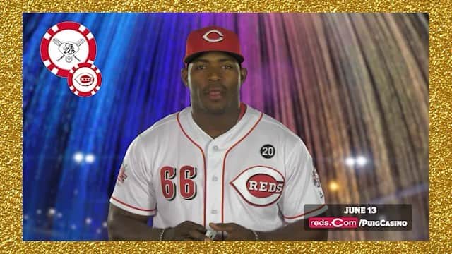 ヤシエル・プイグのインスタグラム：「Want to party with me?! Get your tickets today for my Celebrity Casino Royale at Great American Ball Park on Thursday, June 13 at the link in my bio. All proceeds from the event will benefit underprivileged youth and families in the Greater #Cincinnati Area in partnership with the @reds Community Fund. #WildHorsePoker • 🎥: @foxsportsoh」
