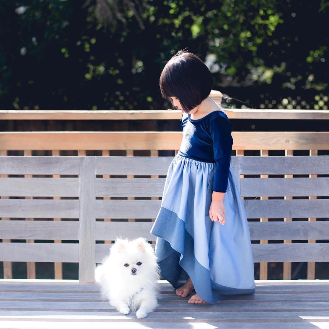 Buddy Boo Blueさんのインスタグラム写真 - (Buddy Boo BlueInstagram)「A girl and her dog 👧🏻🐶❤️. After we said good bye for now to Boo, Lynsi @pleiades_designs so kindly sent us this beautiful dress which made me tear up when I opened the package. Our girl’s face lit up when she put it on as she is currently obsessed with Little Mermaid and felt just like Ariel in the rowboat scene. They also make the most beautiful rainbow dresses, which we will have to take some photos of. They are clearly made with so much love and always remind us of Buddy and Boo. They do regular limited releases so be sure to check them out. Each purchase supports an organization local to them in Boulder which helps survivors of human trafficking.」5月31日 7時42分 - buddyboowaggytails