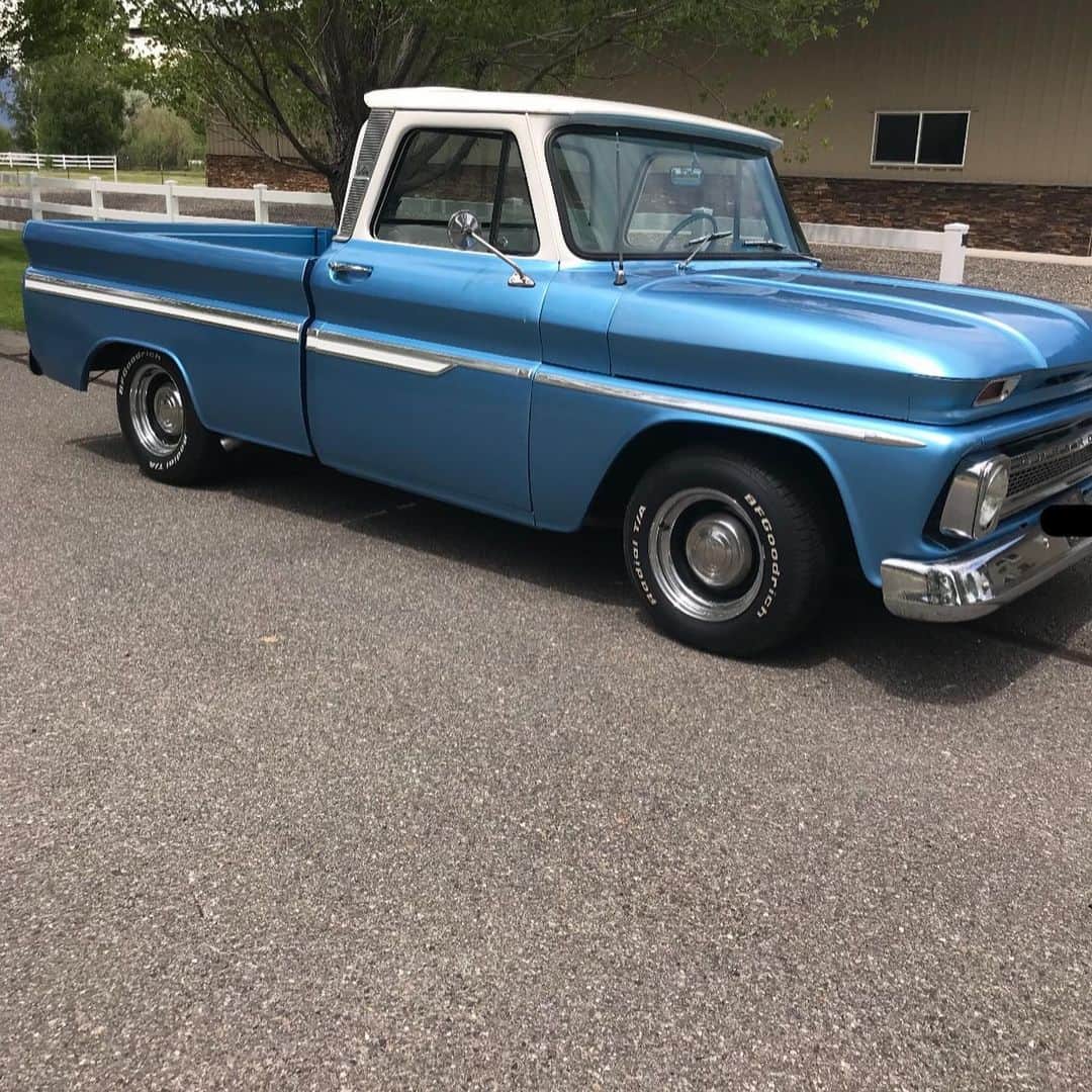 ストーン・コールド・スティーブ・オースチンのインスタグラム：「The return of ‘OL BLUE!  Got some work done on ‘Ol Blue by @natesprecision in Sparks, NV. Nate got me tuned up, wired up, dialed in, and leveled out. Now street legal and running like a champ.  Big thanks to @cliffyc_nv at MENACE MOTORTRANSPORT from Reno, NV. If you got it-he can haul it. Bottom line. ‘Ol Blue video coming soon  #1966 #chevy #c10」