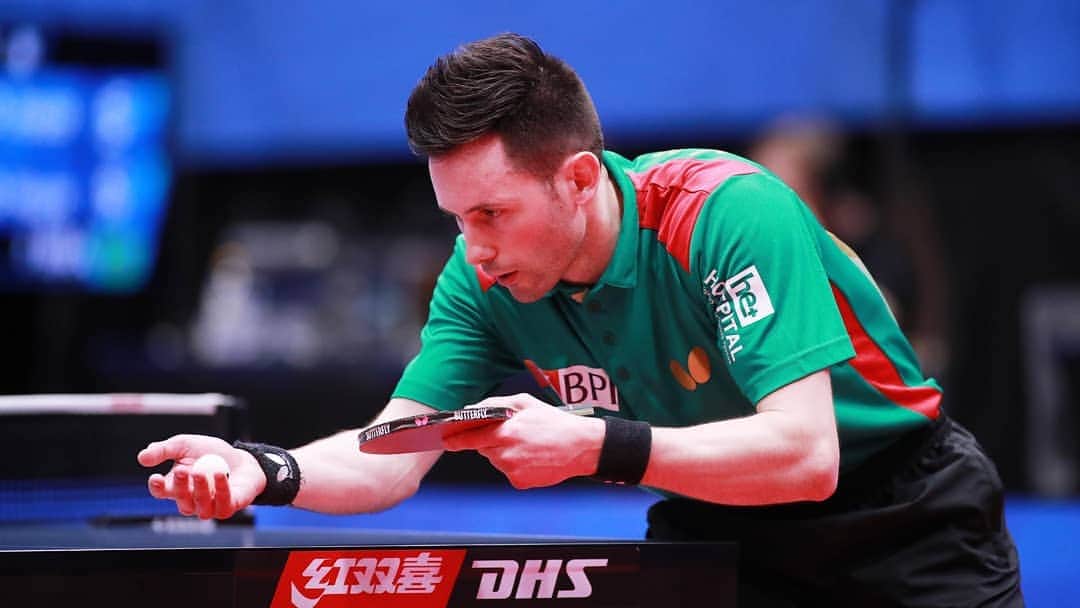 のインスタグラム：「End of the road at 🇨🇳 Open, being defeated by Timo Boll 🇩🇪 in singles on last 32 round and by Jeong/Sangsu 🇰🇷 in doubles on last 16 round. Thank you Shenzhen and see you next year 🙋‍♂️」
