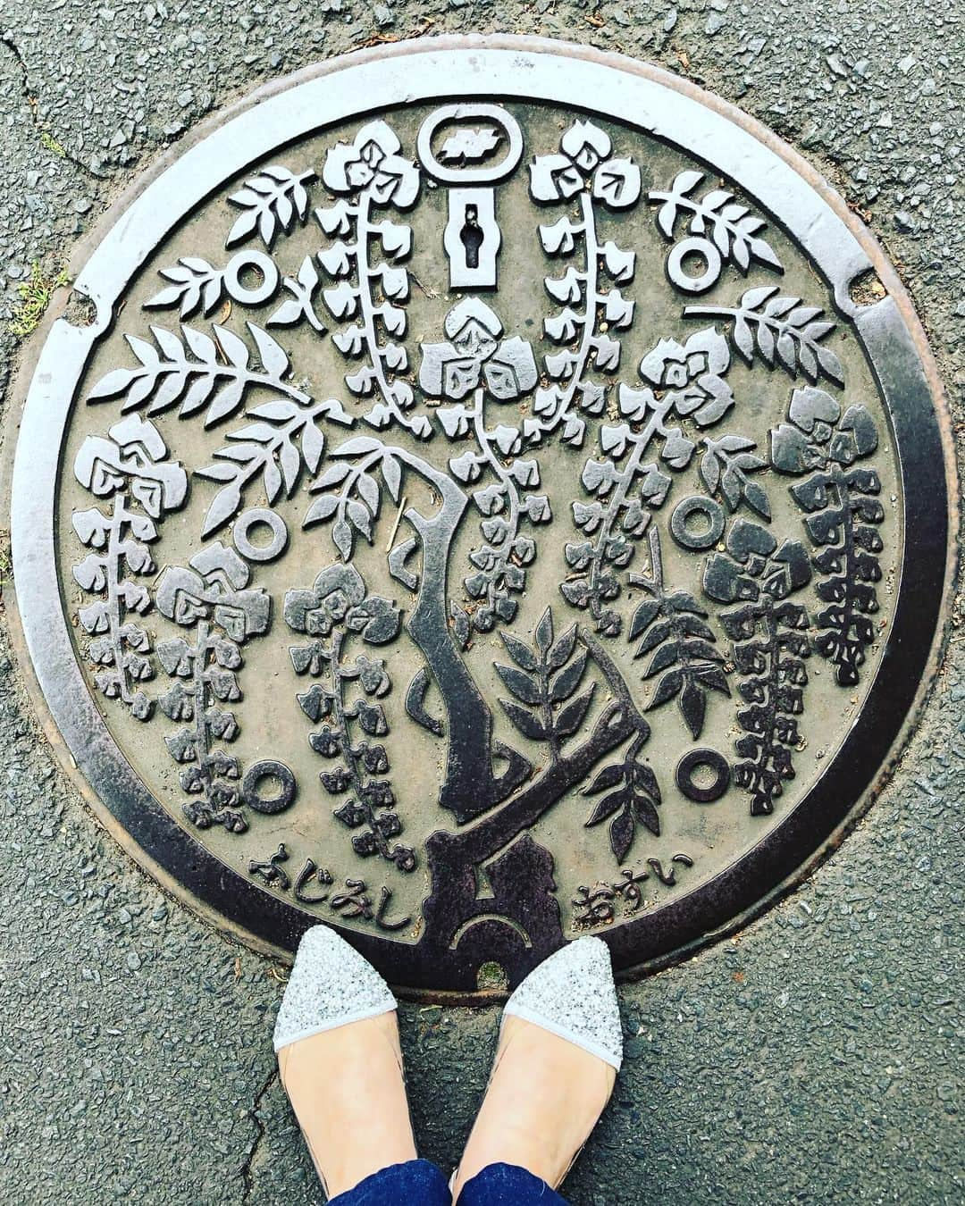 藤田朋子さんのインスタグラム写真 - (藤田朋子Instagram)「キラキラのスリッポンは、雨でも大丈夫な合皮☔️ こないだの『朝の！さんぽ道』スィーツ #じゃない方 の #自由が丘 ロケの合間に購入した靴。#お気に入り  #富士見市 #マンホール #ふじみし #藤の花 #藤田朋子 #グリッター #スリッポン」5月31日 13時52分 - chiendormant