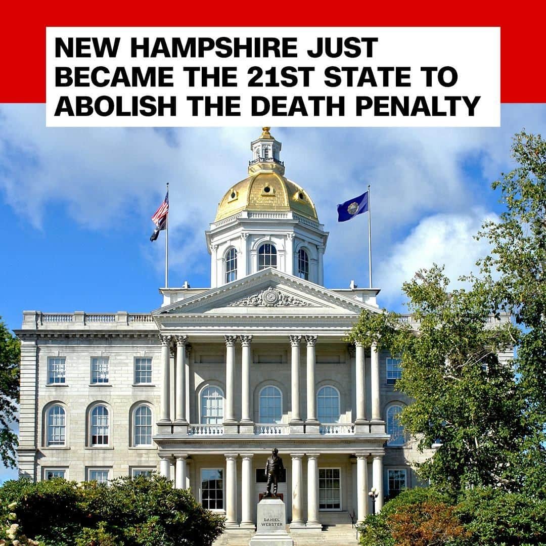 CNNさんのインスタグラム写真 - (CNNInstagram)「New Hampshire repealed the death penalty Thursday after the state legislature voted to override a veto from GOP Gov. Chris Sununu, making it the 21st state to abolish the punishment in the US. The bill said a person convicted of a capital murder "shall be sentenced to imprisonment for life without the possibility for parole." (📸: Oliver Le Queinec/Shutterstock)」5月31日 16時00分 - cnn