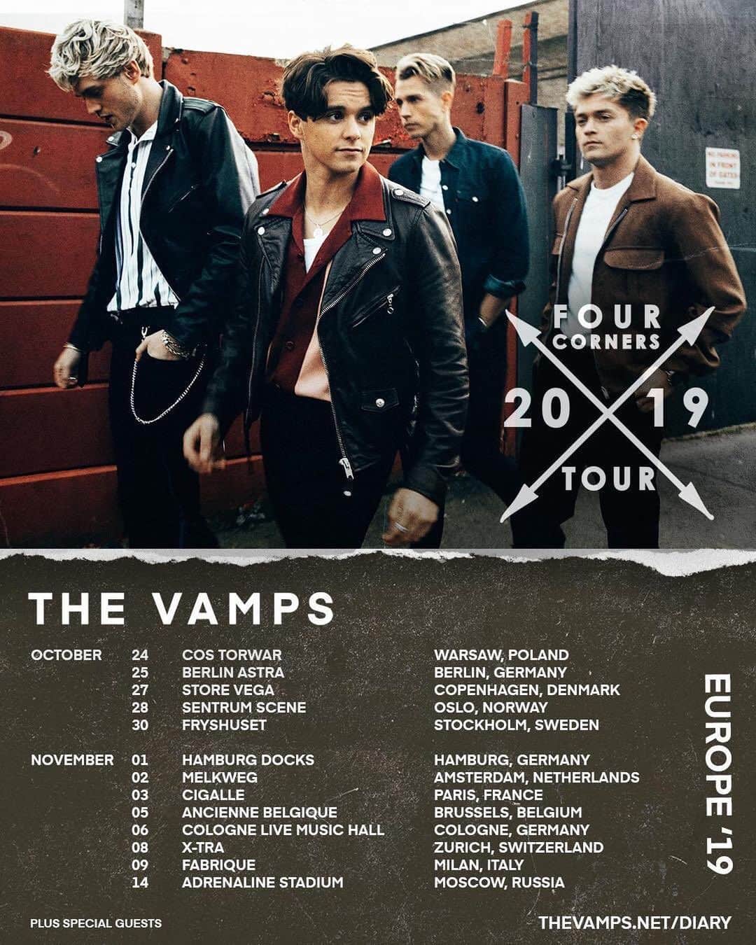 The Vampsさんのインスタグラム写真 - (The VampsInstagram)「We can’t wait to come back to some of our favourite places this October/November on our European tour! We also can’t wait to visit Russia for the first time ever!! Tickets available @ TheVamps.net/dates x」5月31日 16時40分 - thevamps