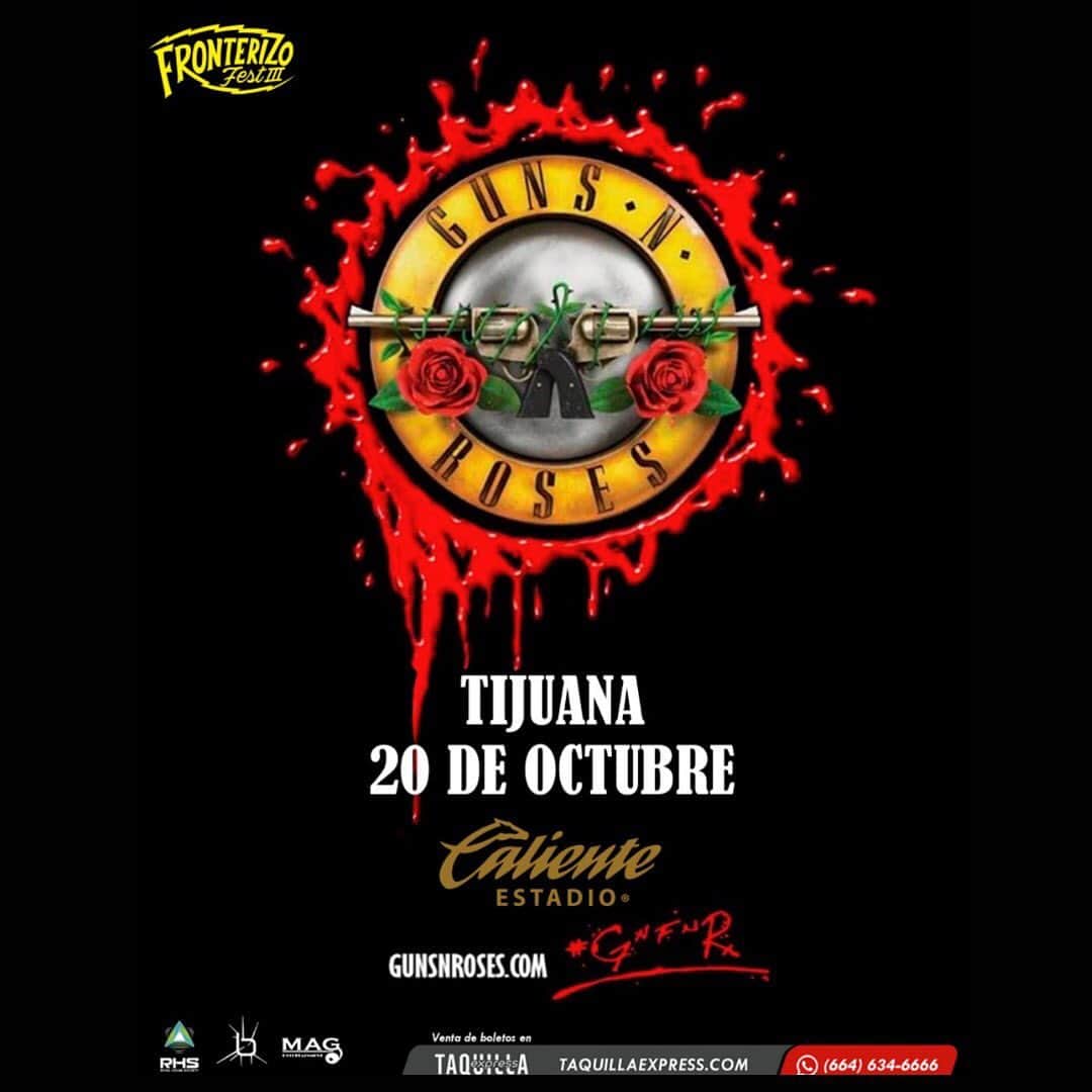 Guns N' Rosesさんのインスタグラム写真 - (Guns N' RosesInstagram)「Mexico, we’re coming for you - TWO shows this October:  18th October @ Estadio Jalisco in Guadalajara.  Get on the Nightrain for first shot at tickets beginning 13 June. Public onsale will be 14 June. ———————————————————————20th October headlining Fronterizo Fest @ Estadio Caliente in Tijuana 🇲🇽 Fronterizo Fest tix are on sale now (link in story)」6月1日 4時25分 - gunsnroses