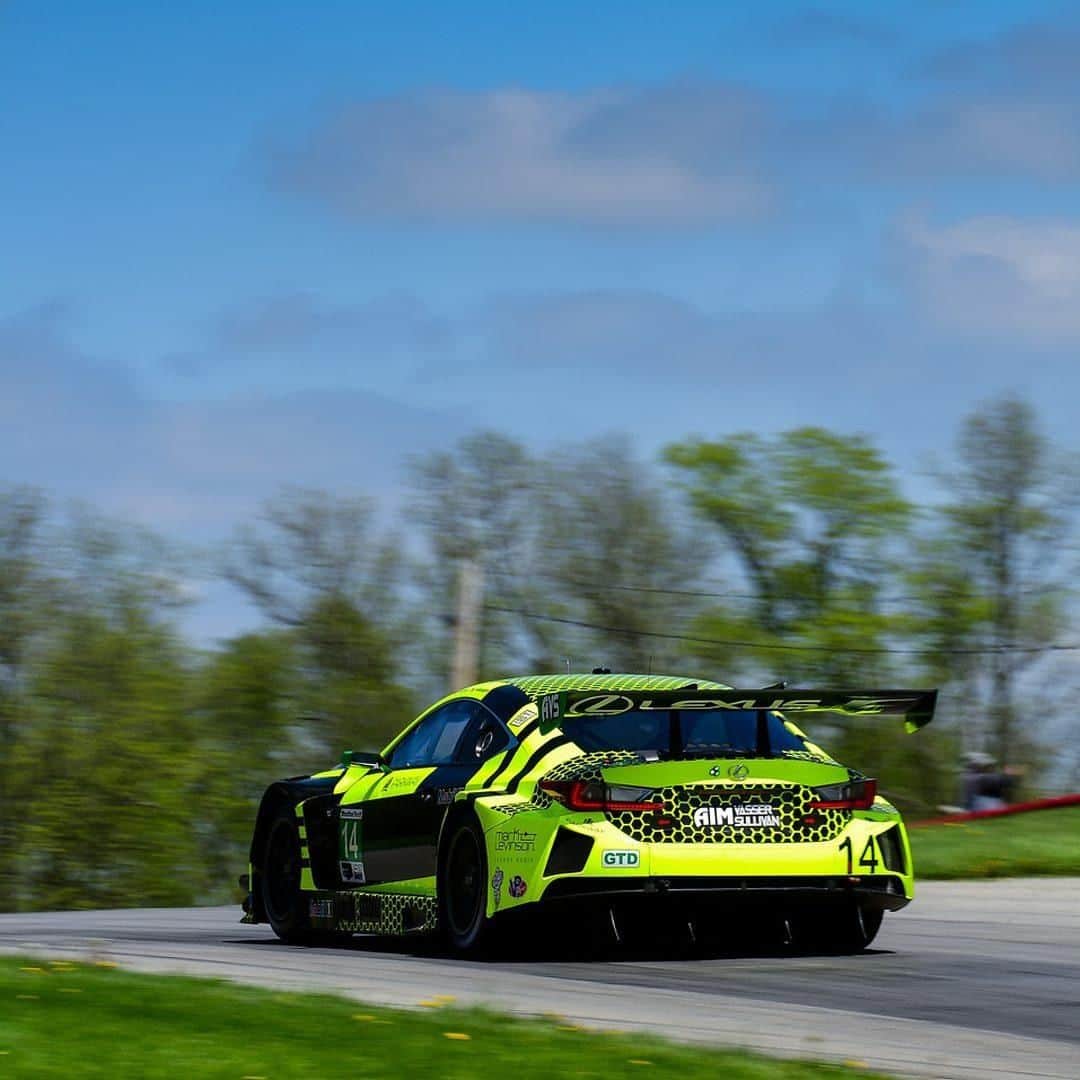 Lexus USAのインスタグラム：「The DayGlo yellow #LexusRCF GT3 is making Motor City shine this weekend as @LexusRacingUSA and @avsautosport take on @DetroitGP. #LexusRacing #IMSA #DetroitGP」