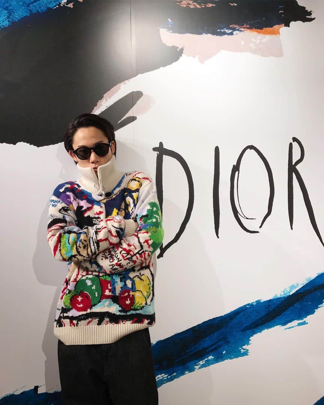 花沢将人のインスタグラム：「DIOR MEN WINTER 2019-2020 Exclusive Press Presentation🌈🌈🌈 #dior1920AW」