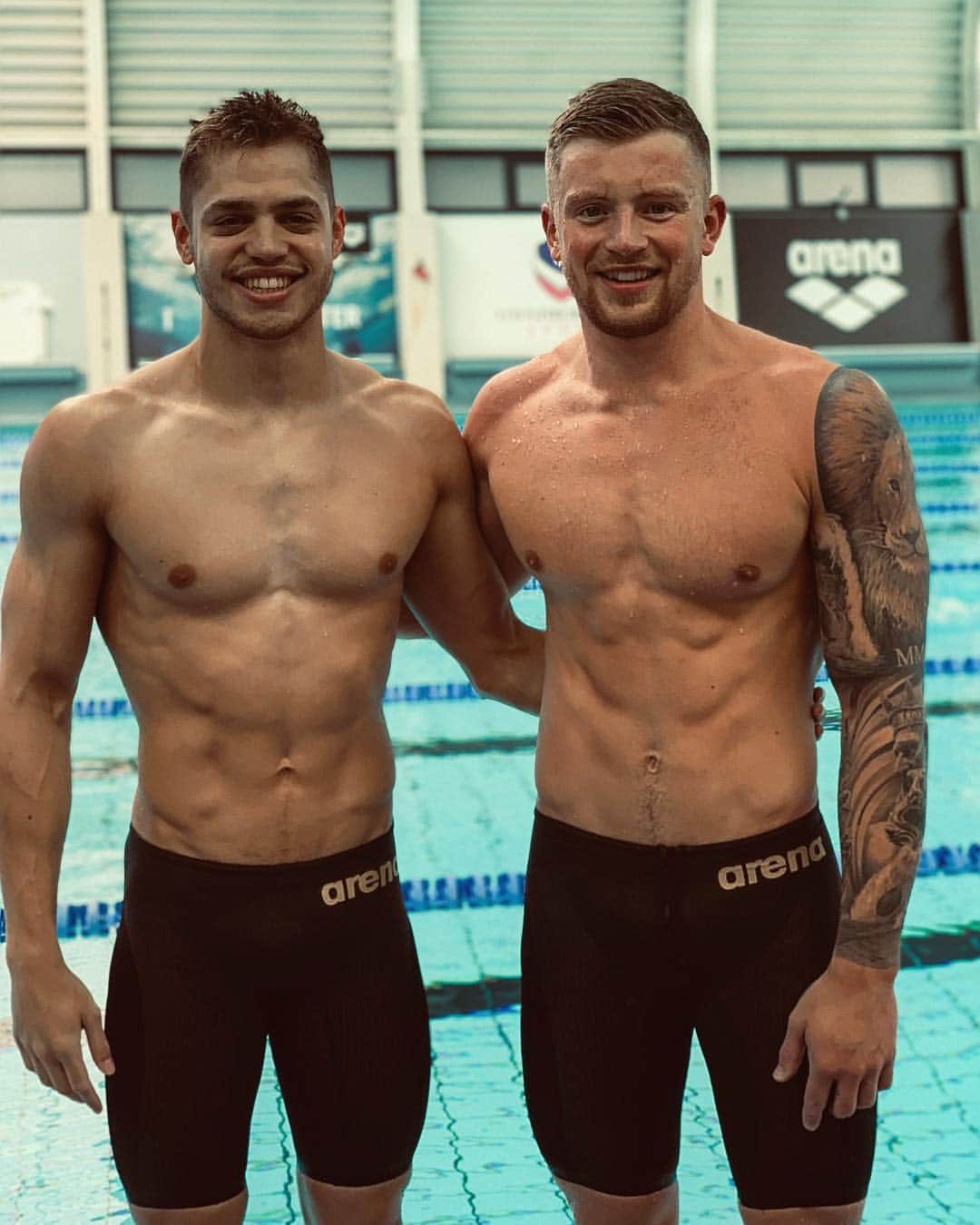 アダム・ピーティさんのインスタグラム写真 - (アダム・ピーティInstagram)「Big set with the boys this morning @edwardbaxter98 @davidmurphy98 @greg_butler00 repping that @arenawaterinstinct @arenaracing gear 🔥🔥🔥」5月31日 20時30分 - adam_peaty