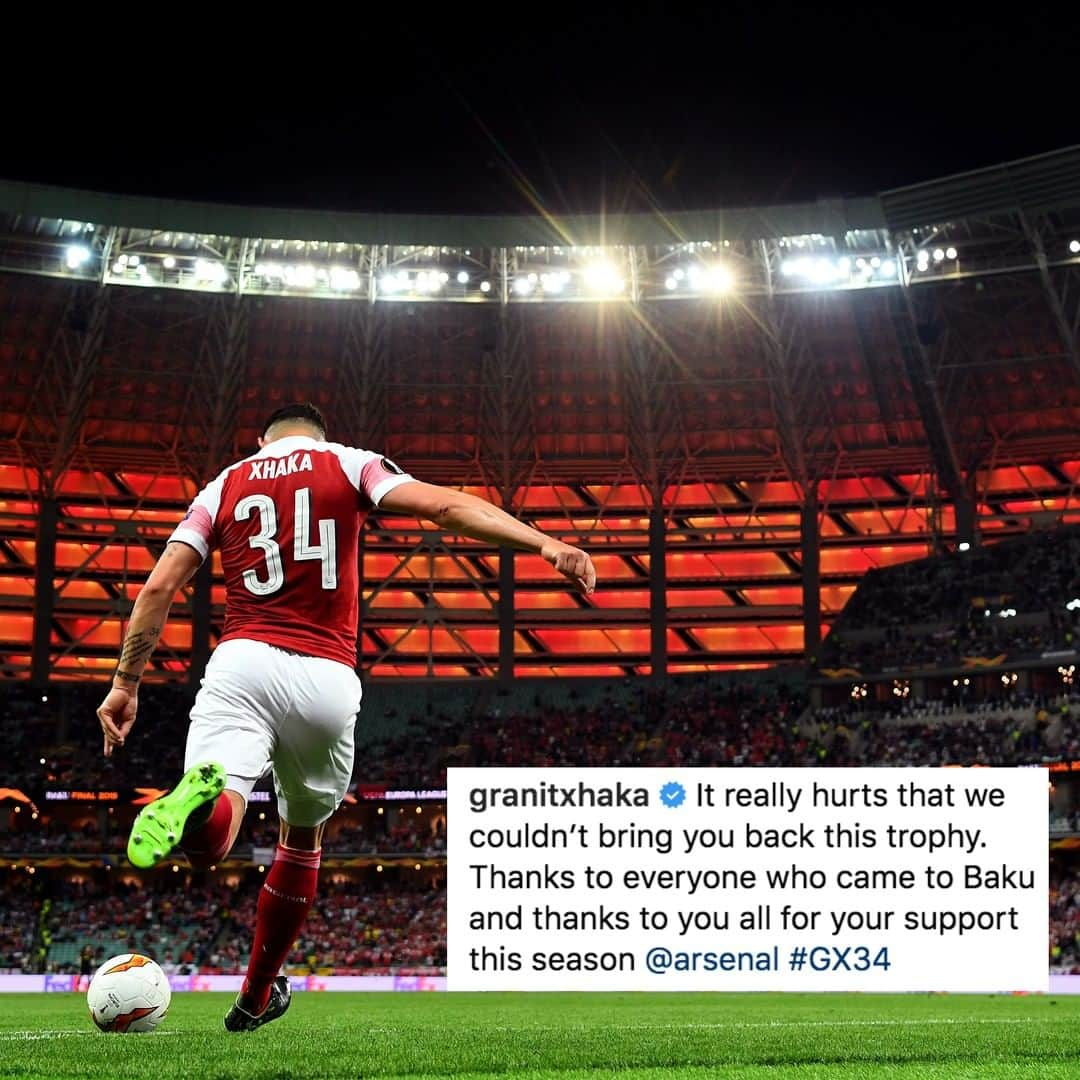 アーセナルFCさんのインスタグラム写真 - (アーセナルFCInstagram)「"It really hurts." ⠀ ⠀ We're so grateful for all your support this season 🔴⠀ ⠀ #WeAreTheArsenal #Xhaka #arsenal #afc」5月31日 23時01分 - arsenal