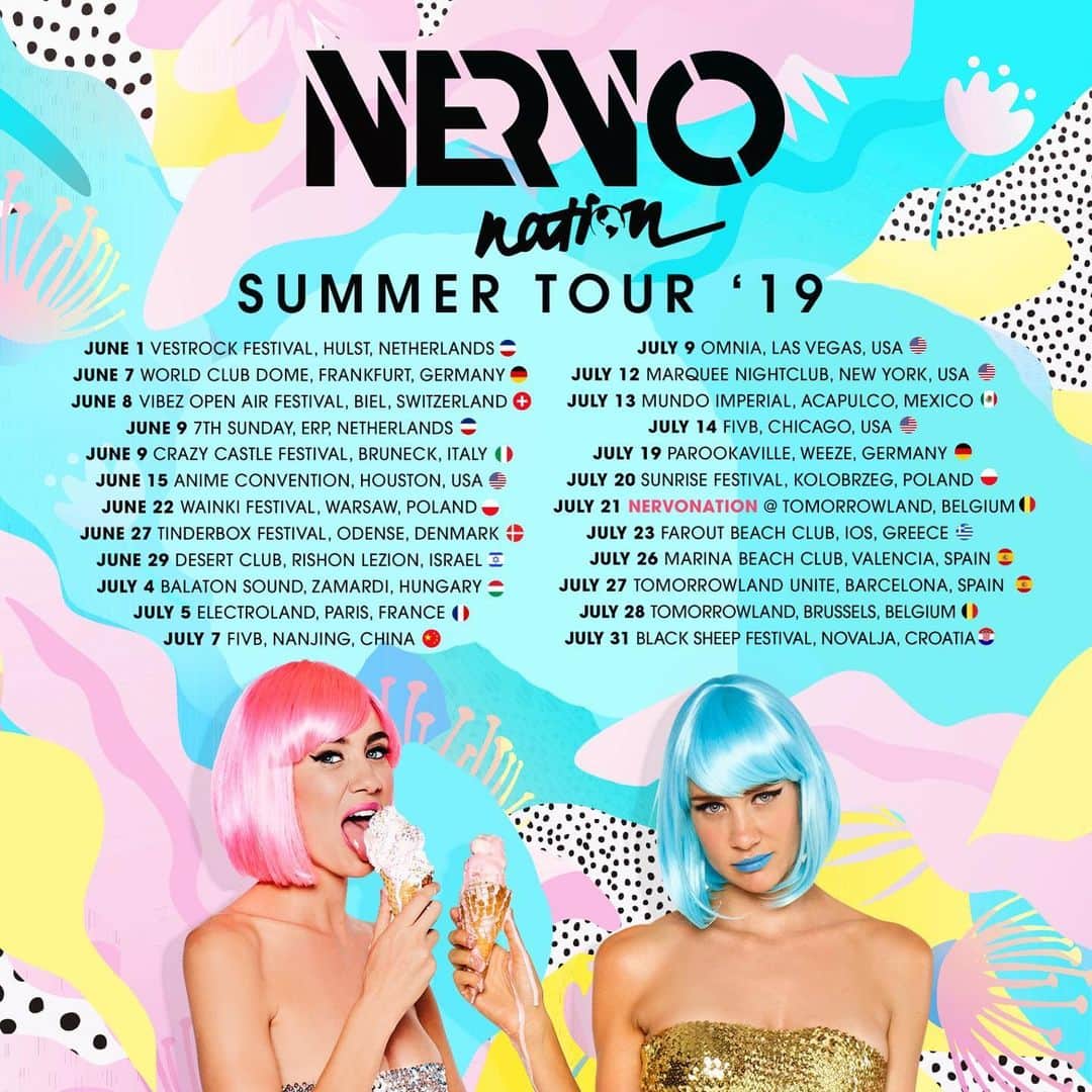 NERVOさんのインスタグラム写真 - (NERVOInstagram)「Summer part 1: WE ARE BACK BABY! (No pun intended 👶🏼) #NERVOnation we are so excited to get back on the road. It’s been a long & needed 4 months of rest but are so ready to party with you all this summer 🎉 tag a friend we will see you in the crowd with ⬇️ *new dates added, check out Facebook page for updates」5月31日 23時06分 - nervomusic
