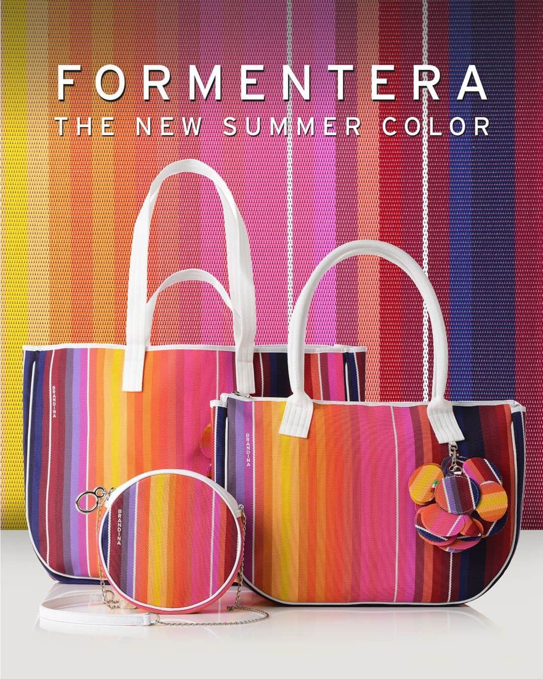 のインスタグラム：「New color Formentera! - Dedicato a EMMA e ROCCO. #brandinatheoriginal #brandina #calaluna #colors #stripes #blue #fashiongirl #shoppingonline #spring2019 #bagoftheday #shoppingtime #shoppingbag #fashionblogger #fashionitaly #color #bag #bags #photooftheday #pellestrina」