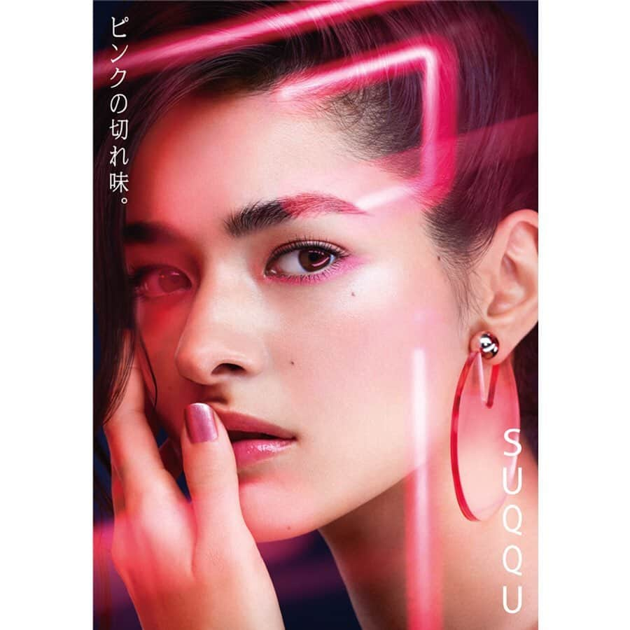 耕万理子のインスタグラム：「SUQQU2019 Summer Collection Visual💄 makeup by me. #suqqu #visual #cosmetics #pink #campaign #makeup  #make #mua #makeupartist #signo_inc #japan  PH: Yusuke Miyazaki ST: Koji Yukisada H: Kenichi M: Mariko Tagayashi MODEL： Anelia Moor」