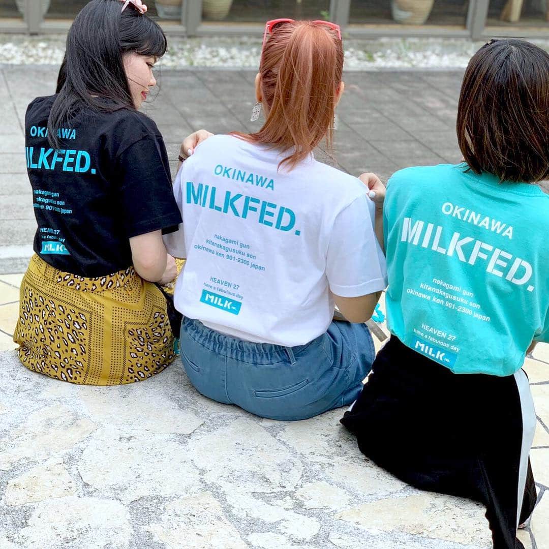 MILKFED.さんのインスタグラム写真 - (MILKFED.Instagram)「<<沖縄限定アイテム>>﻿ ﻿ SS TEE OKINAWA BLUE ￥3,000+TAX ﻿ ﻿ ﻿ 大好評の﻿ 「MILKFED.OKINAWA POP UP SHOP」が﻿ イオンモール沖縄ライカムに﻿ 6/1(SAT)-9/1(SUN)の３ヶ月間限定オープン！﻿ ﻿ オープンを記念して﻿ ノベルティや限定アイテム発売など﻿ イベント盛りだくさん♡﻿ ﻿ ☝🏻SPECIAL 1﻿ 税抜￥10,000以上お買い上げの方に「オリジナルネオンカラーポーチセット」をプレゼント。﻿ ﻿ ☝🏻SPECIAL 2﻿ 沖縄店限定﻿ 「SS TEE OKINAWA BLUE ￥3,000+TAX」を発売！！﻿ その他 カラビナ、トートバッグも入荷♡﻿ ﻿ ☝🏻SPECIAL 3﻿ 6/1（土）から５日間は﻿ ビーズポイントサービス 「＋2%ポイントアップ」﻿ ﻿ ぜひ この機会にお立ち寄りください。﻿ ﻿ ﻿ ﻿ #milkfed #milkfedjp ﻿﻿﻿﻿﻿﻿ #コーデ #casualstyle ﻿﻿﻿﻿﻿ #kawaii #okinawa #Tシャツ」6月1日 11時05分 - milkfedjp