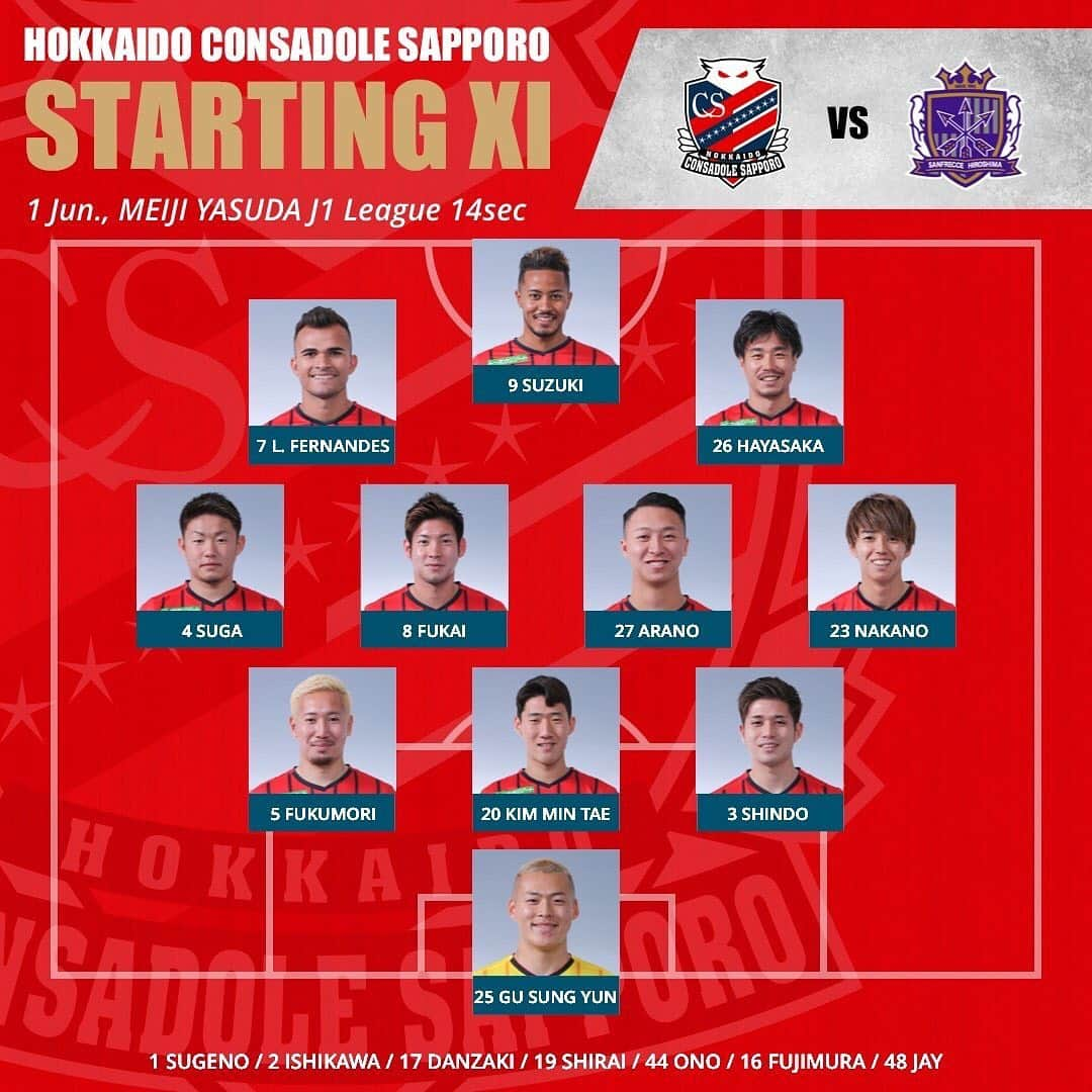 コンサドーレ札幌さんのインスタグラム写真 - (コンサドーレ札幌Instagram)「. . STARTING ELEVEN!! . . #consadole #コンサドーレ #Jリーグ　#JLEAGUE #football #soccer #supporter #サポーター #soccerphotography #soccertime #北海道　#HOKKAIDO #札幌　#SAPPORO #札幌ドーム　#sapporodome #stadium #spogram」6月1日 12時07分 - hokkaido_consadole_sapporo