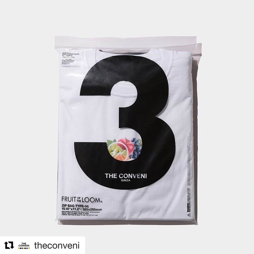 藤原ヒロシさんのインスタグラム写真 - (藤原ヒロシInstagram)「#Repost @theconveni with @get_repost ・・・ 【NEW RELEASE】 ﻿ FRUIT OF THE LOOM®﻿ FRUIT OF THE LOOM® 3P TEE﻿ ¥9,500+TAX﻿ ﻿ ﻿ ﻿ ﻿ #theconveni #ginzasonypark ﻿﻿﻿﻿﻿#theconveniginzasonypark #gs89 #fruitoftheloom #fragment ﻿」6月1日 16時27分 - fujiwarahiroshi