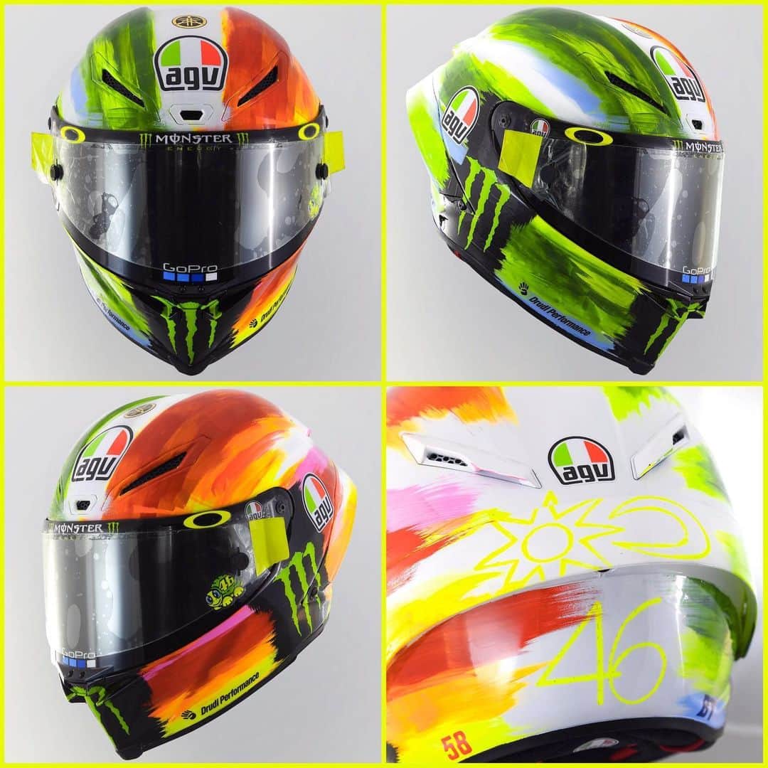 MotoGPさんのインスタグラム写真 - (MotoGPInstagram)「Piece of art 🎨 // Swipe left ⬅️ and don't miss any details of @valeyellow46's brand new helmet for the #ItalianGP 🇮🇹 #VR46 #MotoGP #Motorcycle #Racing #Motorsport」6月1日 18時12分 - motogp