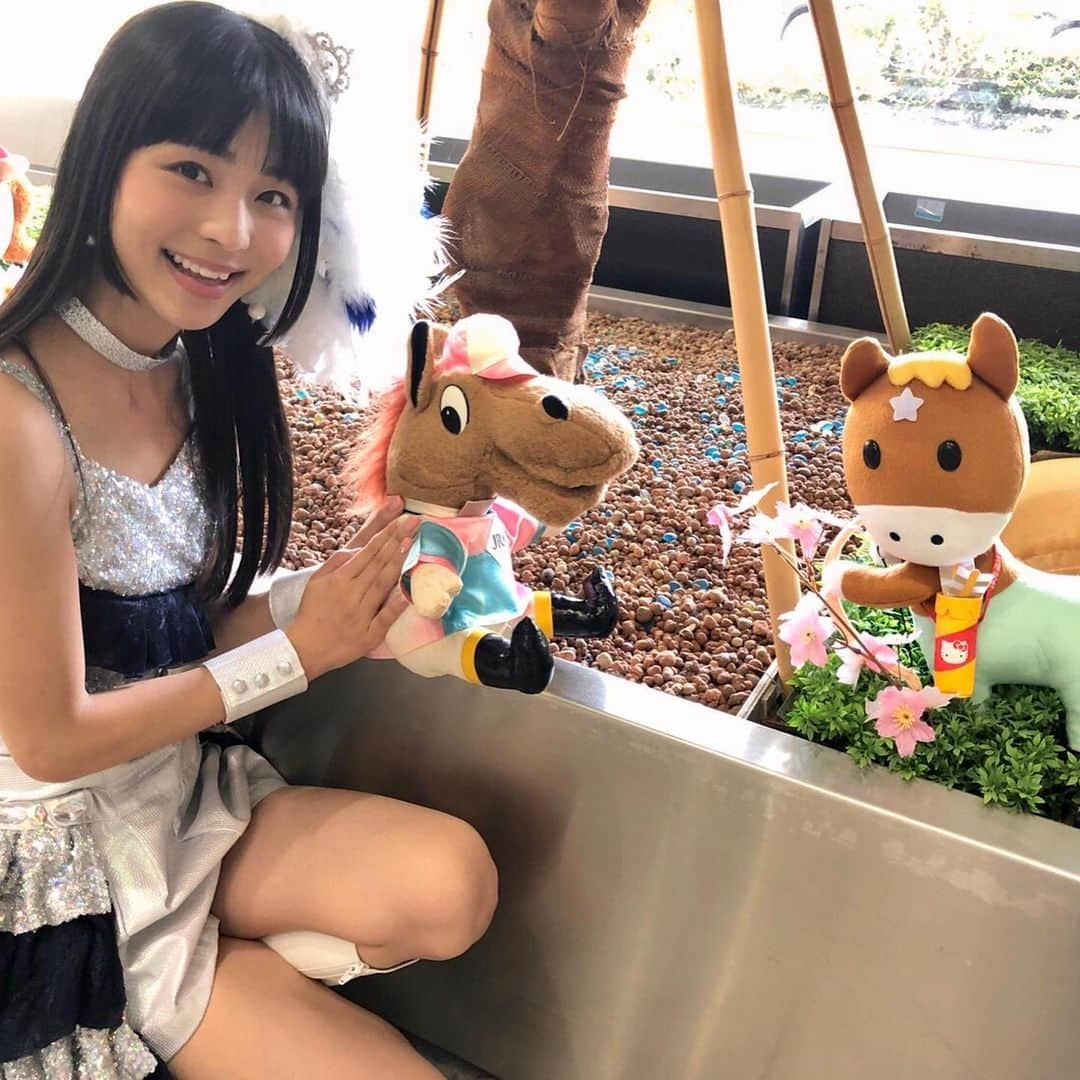 寺嶋由芙さんのインスタグラム写真 - (寺嶋由芙Instagram)「阪神競馬場で、『笑って、歌って、みんなの予想発表会』出演でした！初めての競馬！競馬新聞の読み方を教わったり、お馬さんの特徴からあれこれ予想してみたり！とっても楽しかった(ﾟωﾟ)♪ 奥が深いんだねー！ ・ 個人的には、パドックをぐるぐるするお馬さんを観るのがとても楽しかったです(ﾟωﾟ)みんなレース前にせっせと歩いてえらいね、歩き方もパカパカしててリズミカルでかわいかった！美脚だったー！ ・ #関西ラジオ #みんよそ #阪神競馬場 #阪神競馬 #競馬場 #JRA #関西 #兵庫 #仁川 #ターフィー #ターフィーくん #UMAJO #ウマジョ #お馬さん #顔につけてるお面は #めんこ #怖がりだと #つけてあげるらしい #音とか和らげるらしい #かわいい」6月1日 18時55分 - yufu_terashima