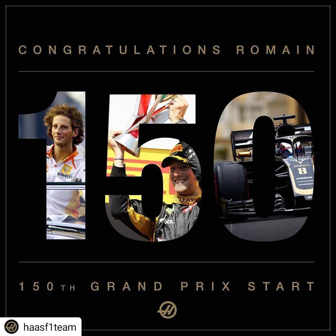 ロマン・グロージャンさんのインスタグラム写真 - (ロマン・グロージャンInstagram)「150th Grand Prix! That is WOAH! Let's have many more (and many more podium please😁). #r8g #formula1 #150」6月1日 19時03分 - grosjeanromain