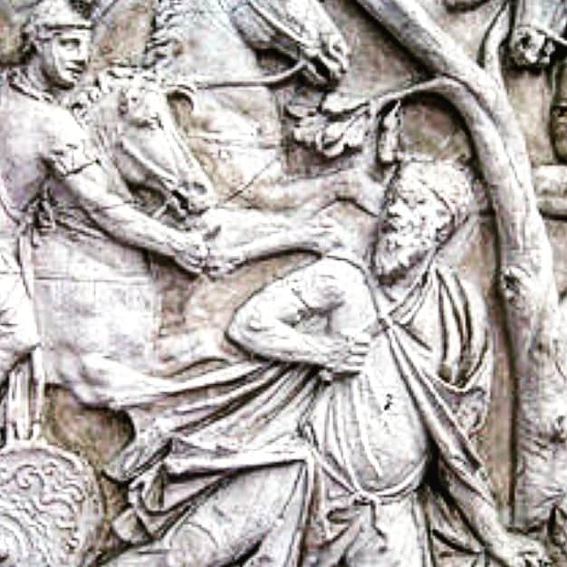 マヌー・ベネットさんのインスタグラム写真 - (マヌー・ベネットInstagram)「Decebalus was a Dacian king (part of modern Romania) who fought for the independence of his people from the expanding rule of the Roman Empire. He won many battles against the Romans & offered refuge to those who fell victim to Roman expansion. His fate arrived soon after Emperor Trajan annihilated the Dacian Capital city of Sarmizegetusa located high in the idyllic Orastie Mountains, & rather than endure the humiliation of capture by his foe Trajan, Decebalus committed suicide. The picture I have posted in from a Roman funeral stele which shows the moment when Tiberius Claudius Maximus, a Roman cavalry scout, arrived to arrest Decebalus, who in defiance cut his own throat. Decebalus is celebrated by Romanians to this day, as a freedom fighter for their country & culture. #decebalus #sarmizegetusa」6月1日 19時42分 - manubennett