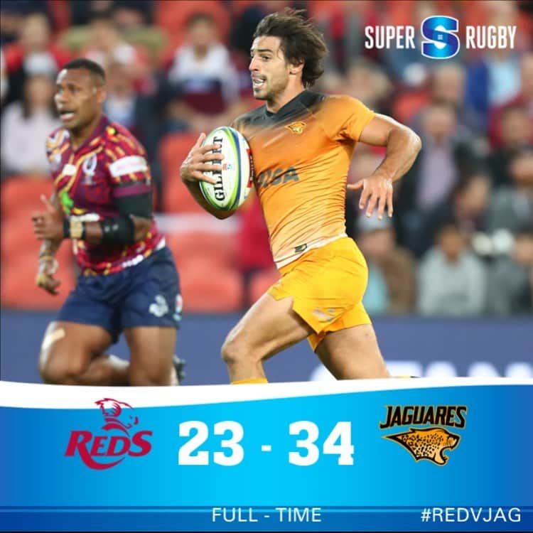 Super Rugbyさんのインスタグラム写真 - (Super RugbyInstagram)「FULL TIME: The Jaguares get over the line with a late intercept try denying the Reds a chance of victory. #REDvJAG #SuperRugby」6月1日 20時34分 - superrugby