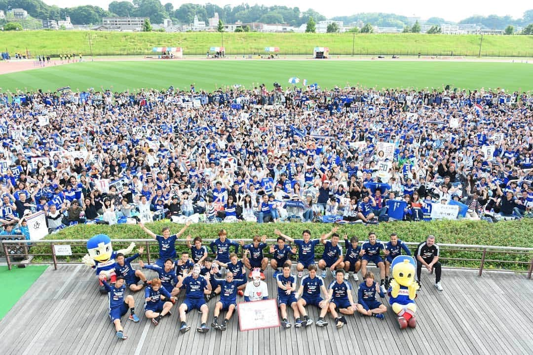 松原健のインスタグラム：「今年も沢山のご来場ありがとうございました！ #トリコロールフェスタ2019 #タカタカターカ #早く戻ってきてね #でも安心してね #その間マリノスケがカバーしてくれるはず #共に強いマリノスを」