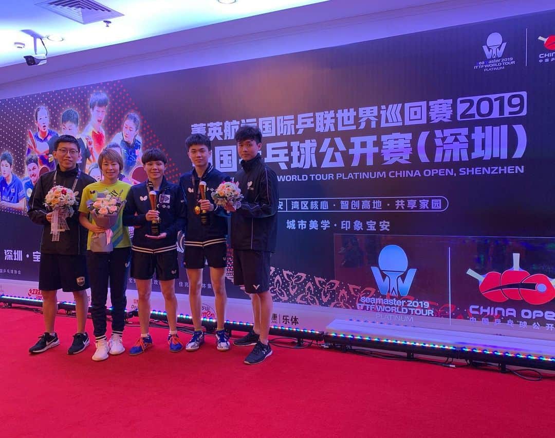 チョン・ジャーチーのインスタグラム：「Champion of China open!!! 🏆  #Chinaopen #champion #tabletennis #pingpong #2ndchampion #shenzhen」