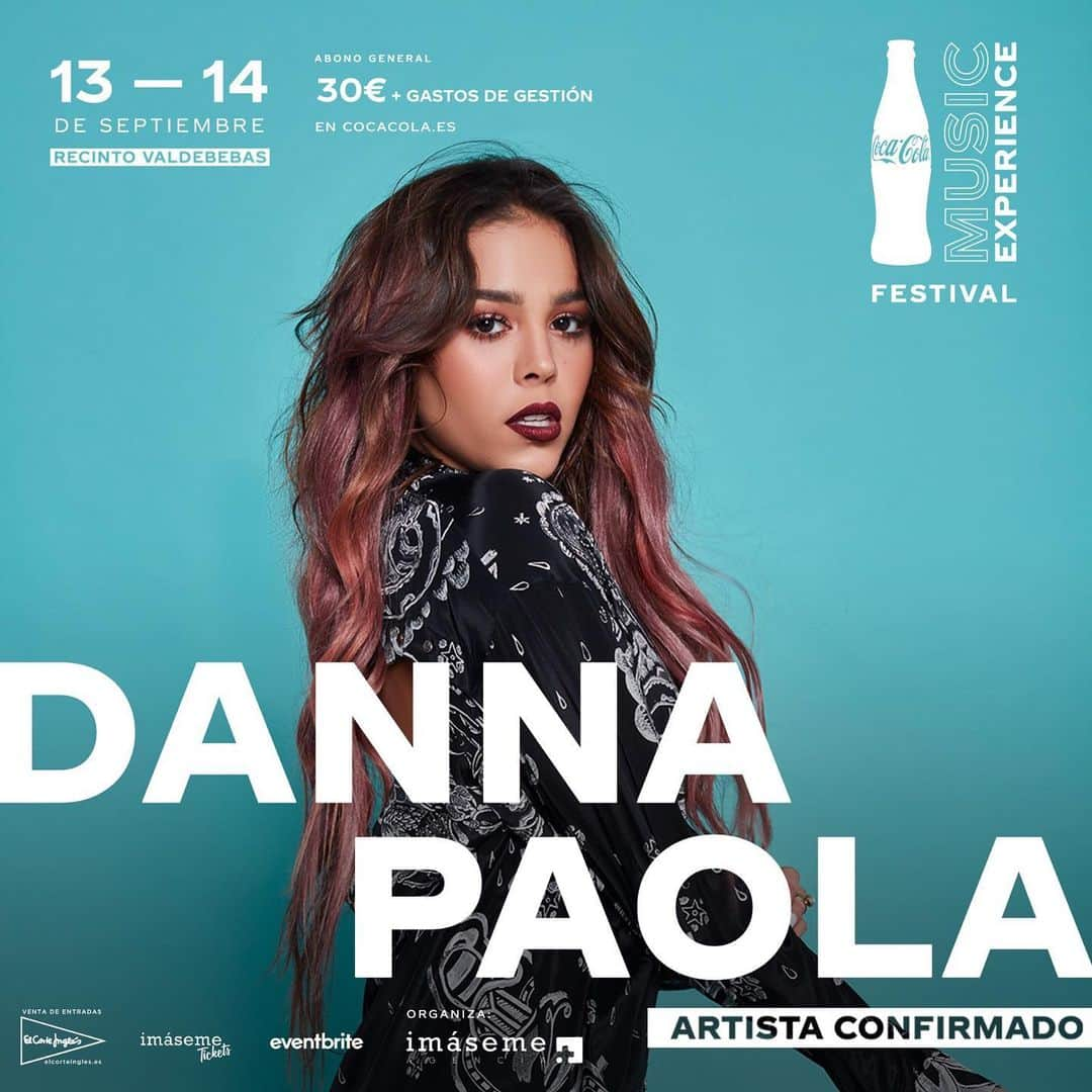 Danna Paolaさんのインスタグラム写真 - (Danna PaolaInstagram)「Estoy muy contenta, ¡ya es oficial! El próximo 14 de septiembre estaré en el Coca Cola Music Experiencie @cocacola_esp #CCME en Madrid. ¡Gracias @tonyaguilarofi por la invitación!」6月2日 1時19分 - dannapaola